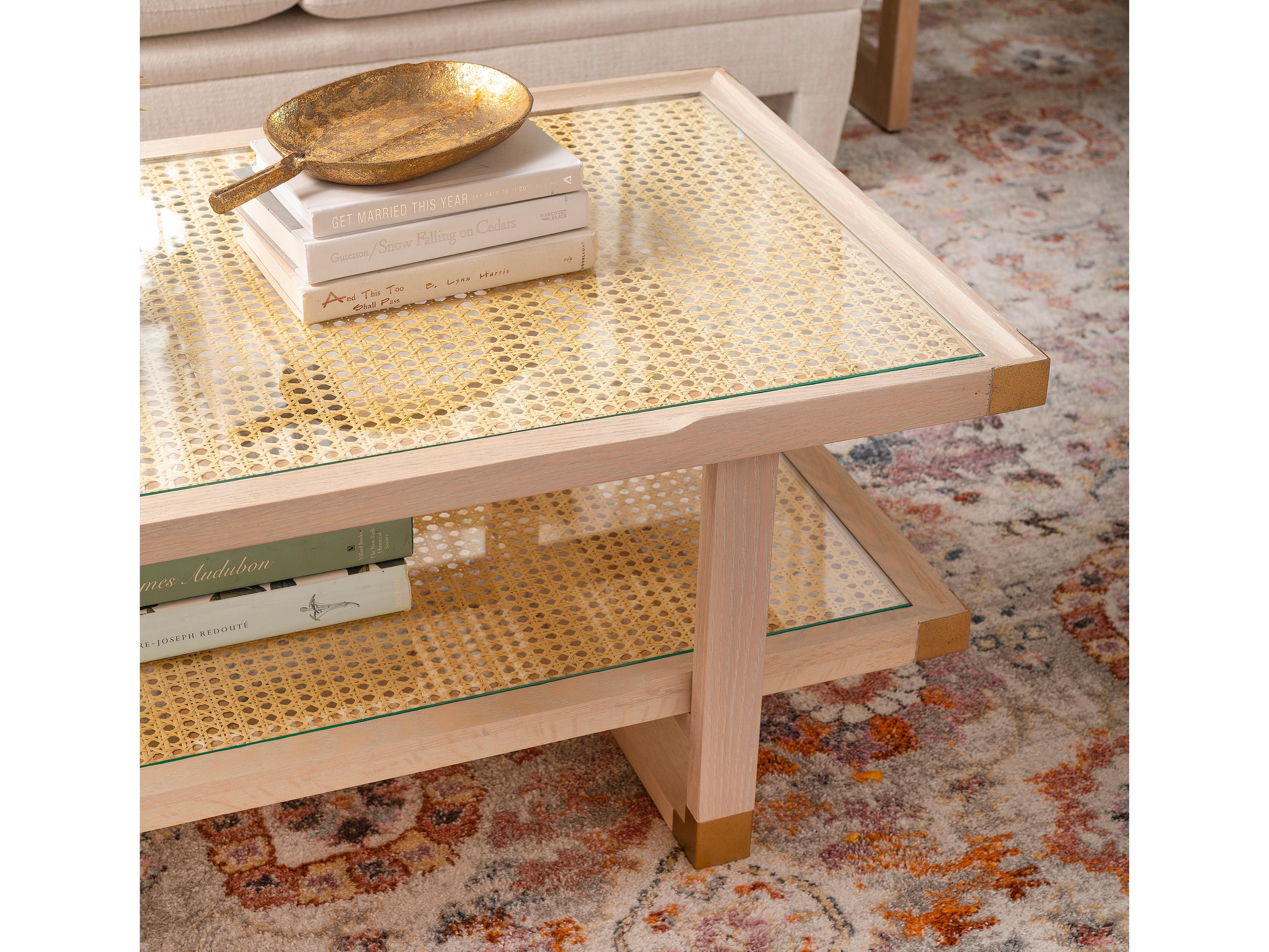 Villa & House Rectangular Glass Sand Coffee Table