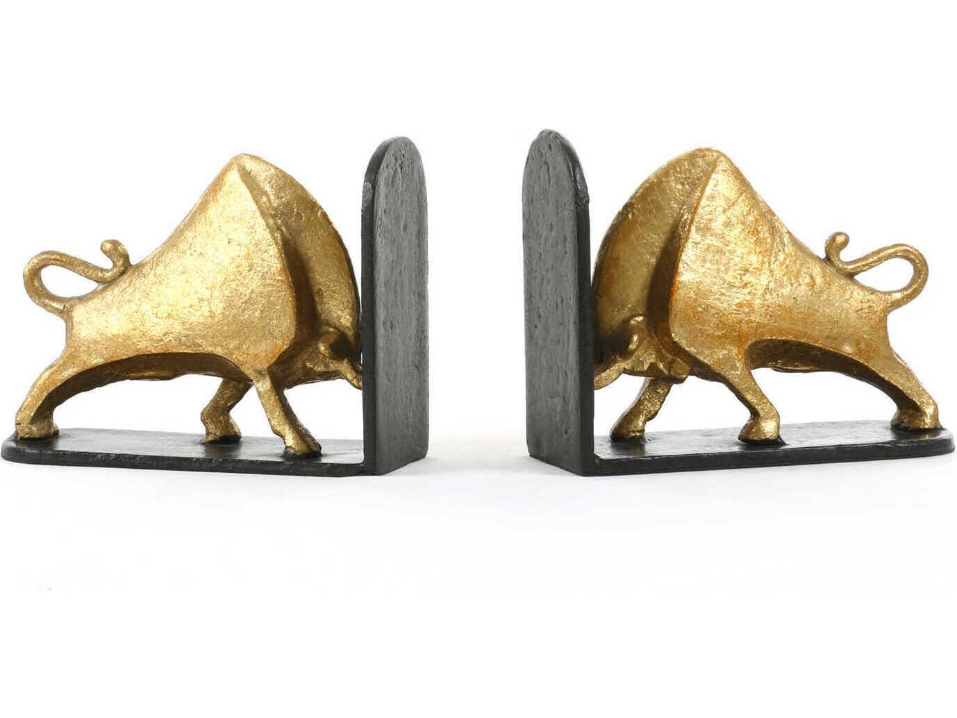 Villa & House Bisoni Gold Leaf Bookends Set of 2