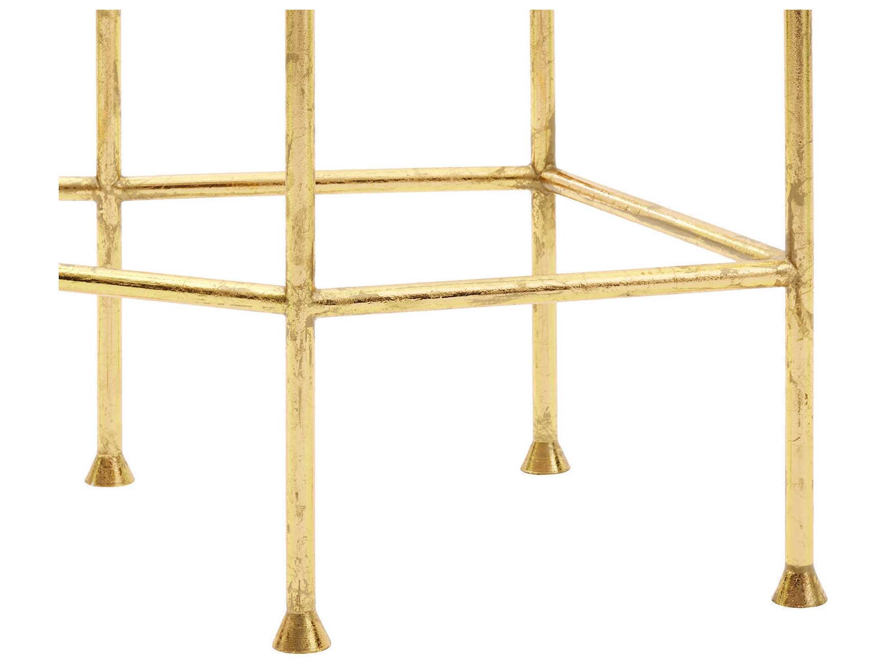 Villa & House Glass Gold Leaf End Table