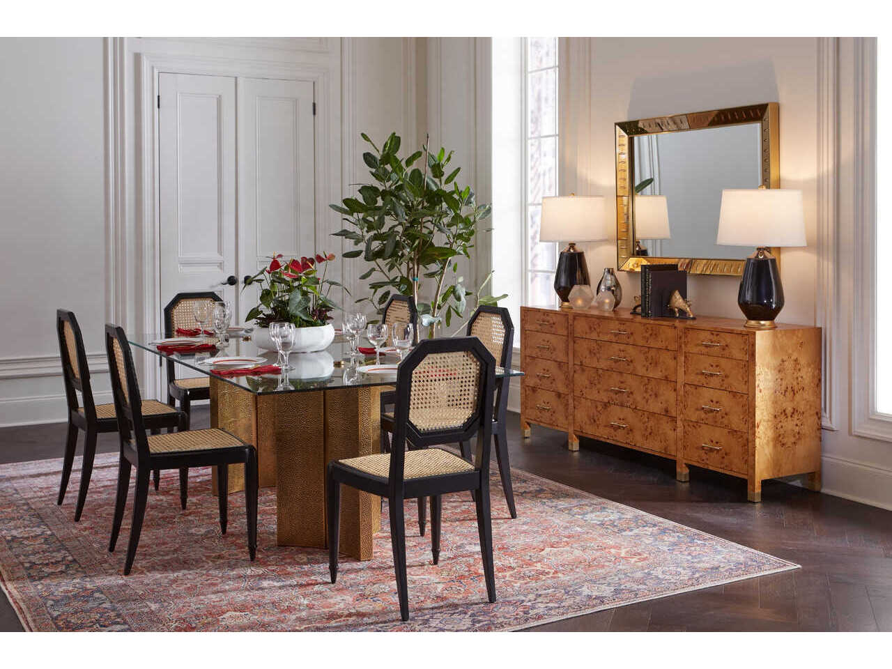 Villa & House Damon Rectangular Glass Dining Table