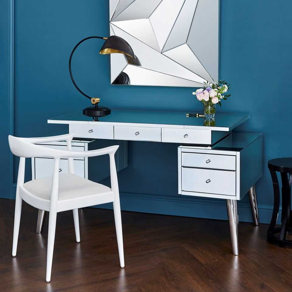 Villa & House Danish Mahogany Wood White Upholstered Arm Dining Chair