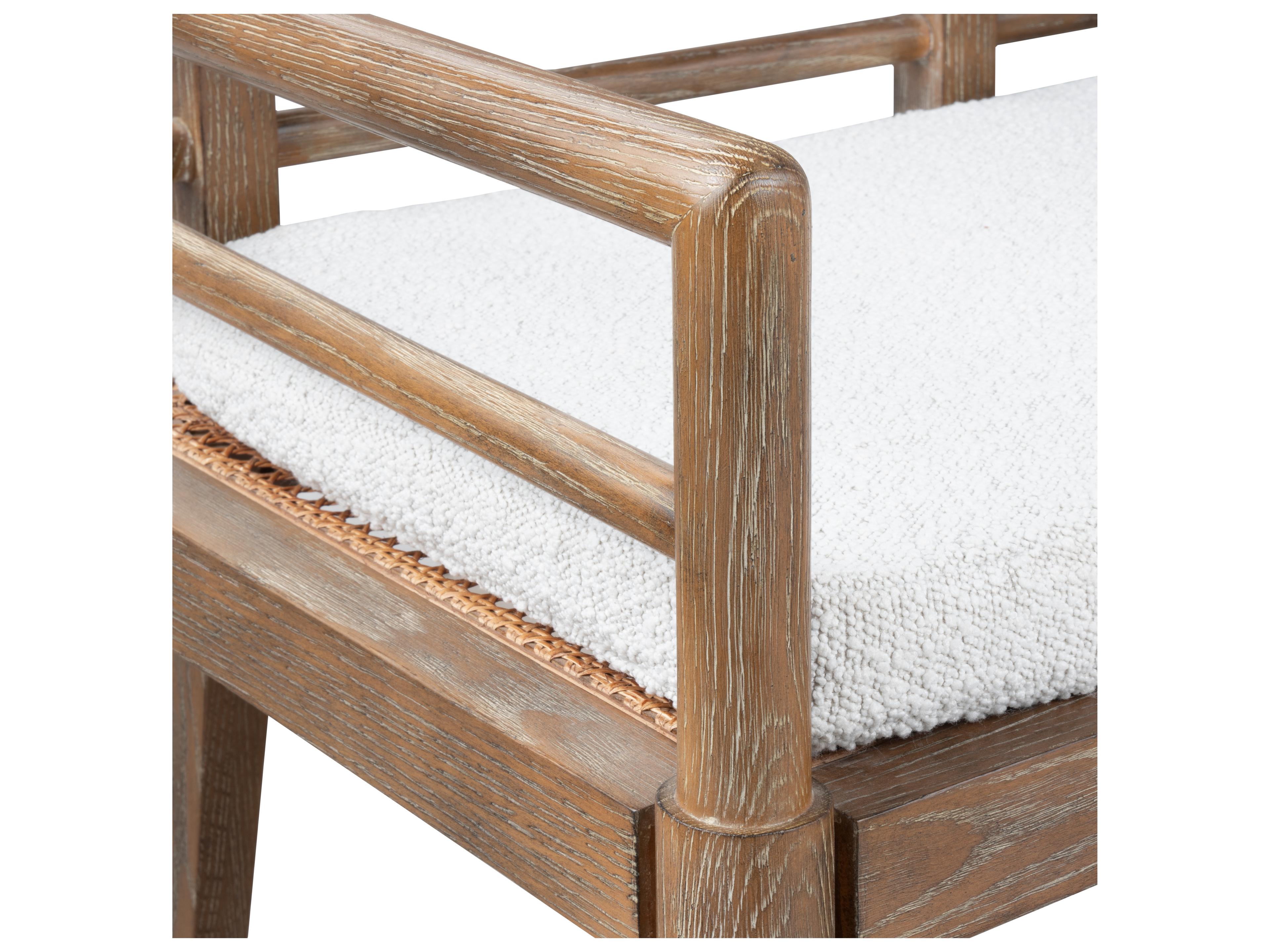 Villa & House Edda Driftwood Brown Upholstered Accent Bench