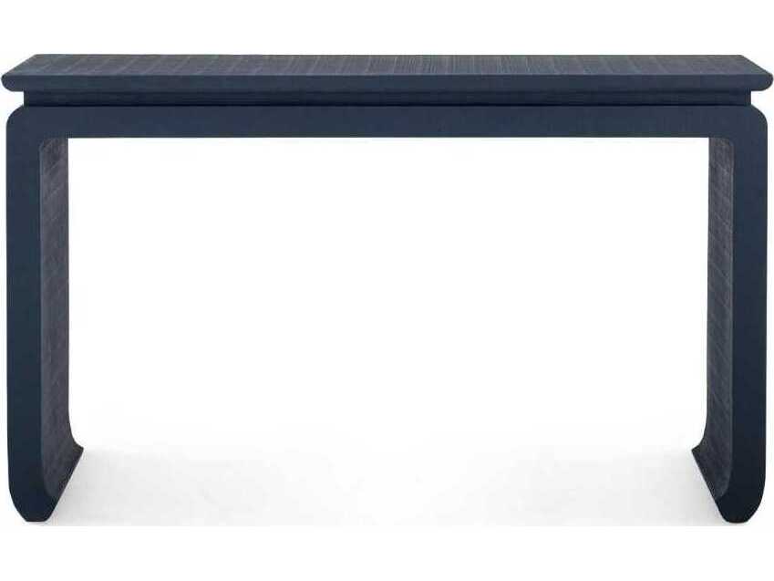 Villa & House Elina Rectangular Wood Storm Blue Console Table