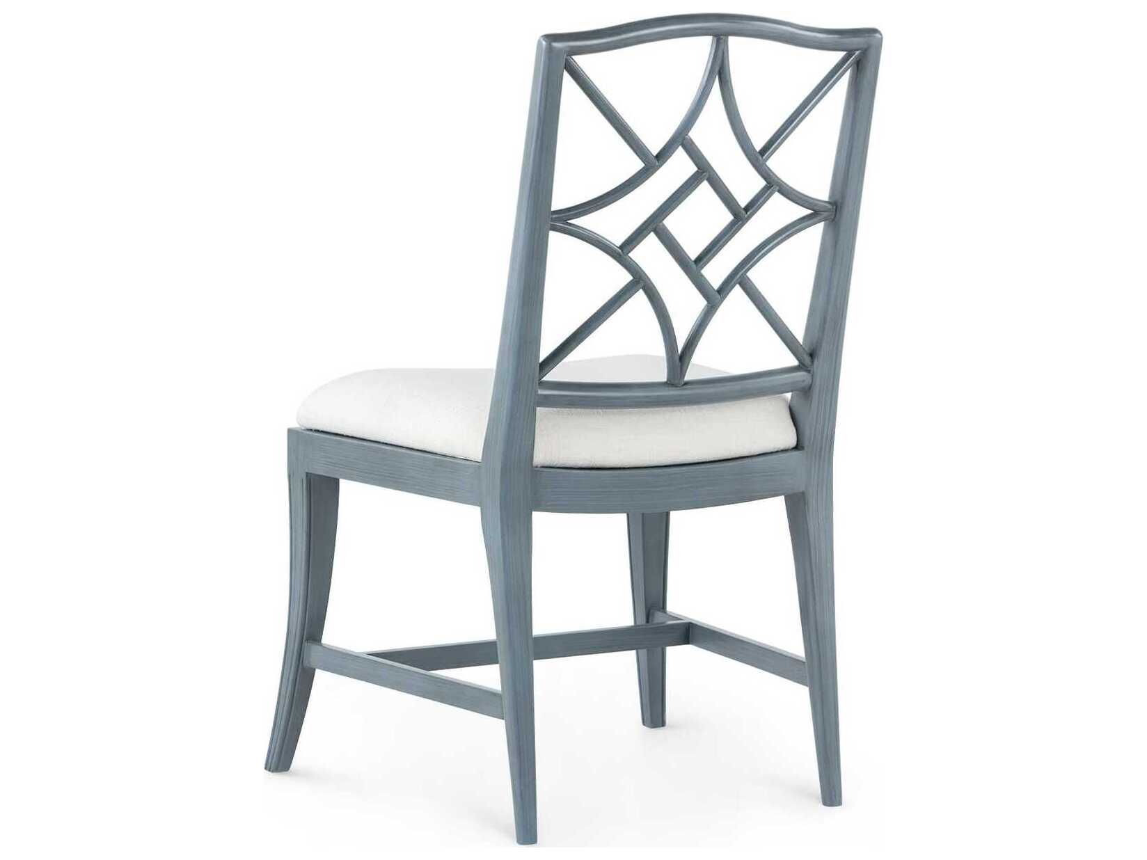 Villa & House Evelyn Rubberwood Blue Upholstered Armless Dining Chair