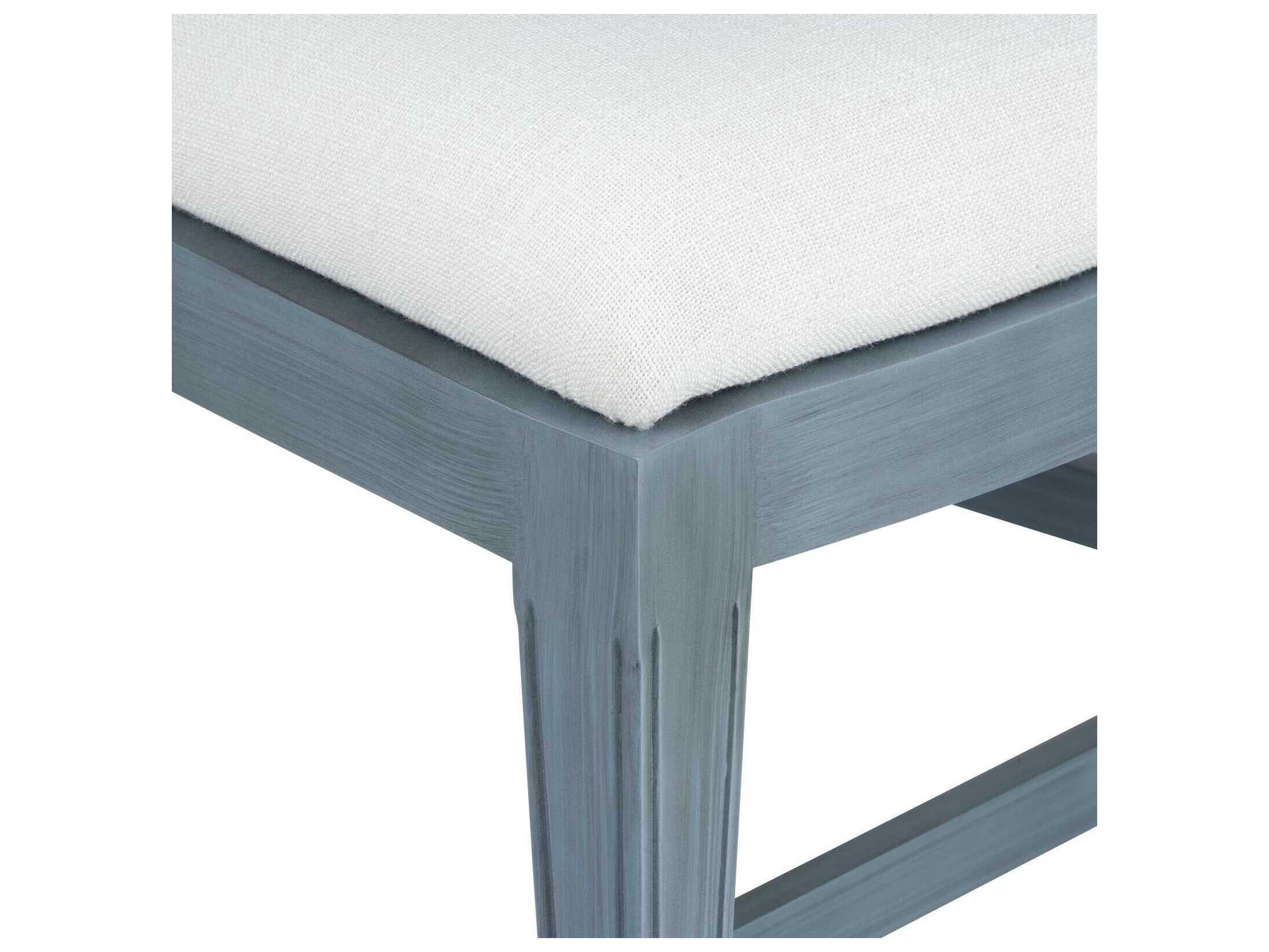 Villa & House Evelyn Rubberwood Blue Upholstered Armless Dining Chair