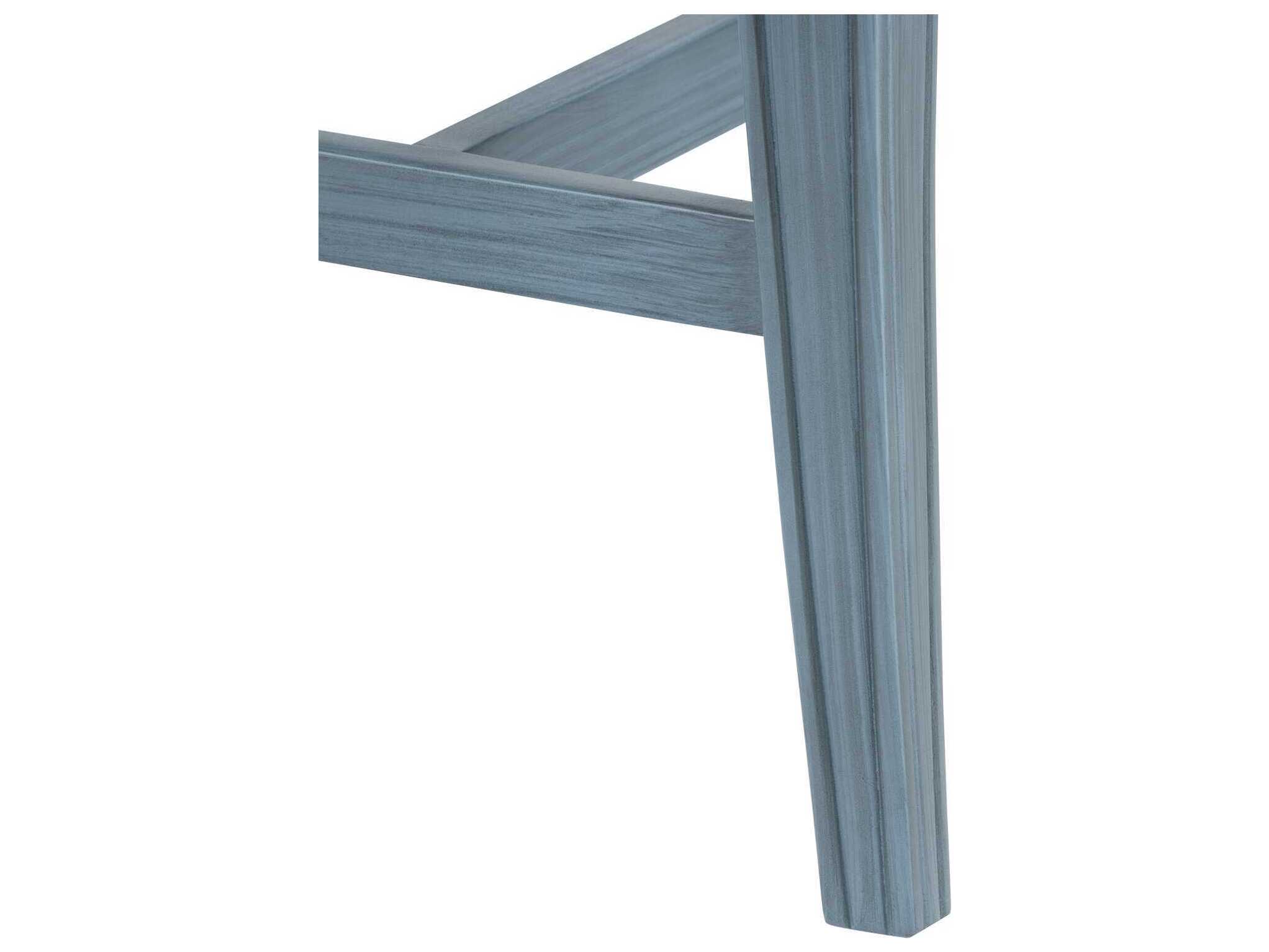 Villa & House Evelyn Rubberwood Blue Upholstered Arm Dining Chair