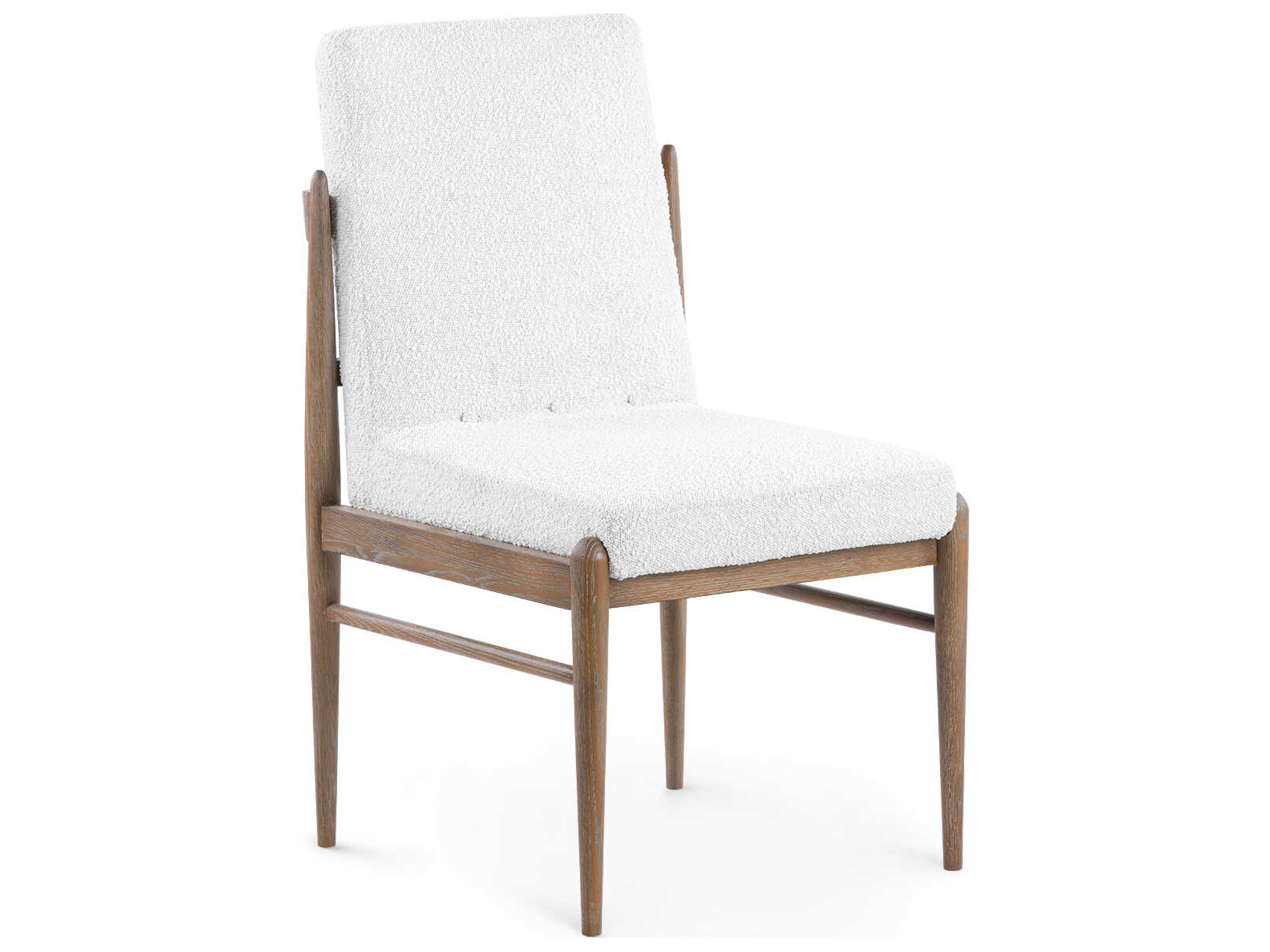 Villa & House Everett Oak Wood Beige Upholstered Armless Dining Chair