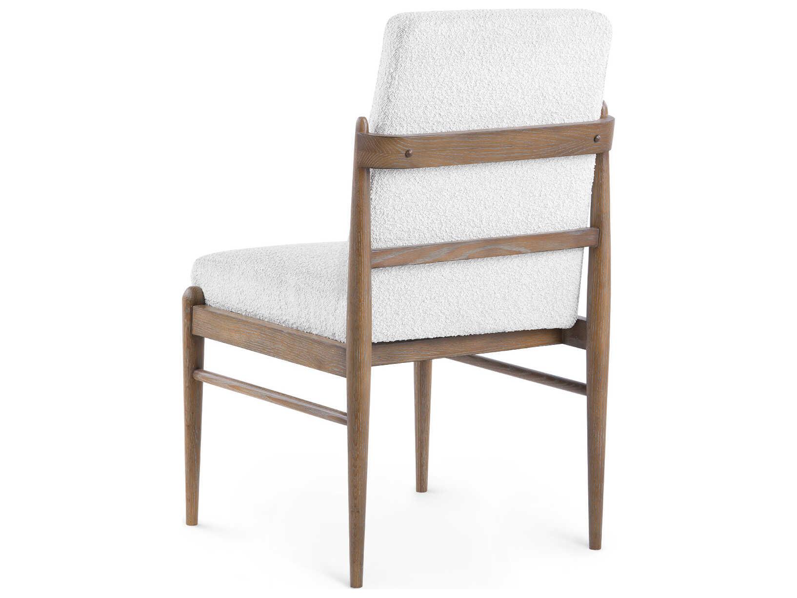 Villa & House Everett Oak Wood Beige Upholstered Armless Dining Chair