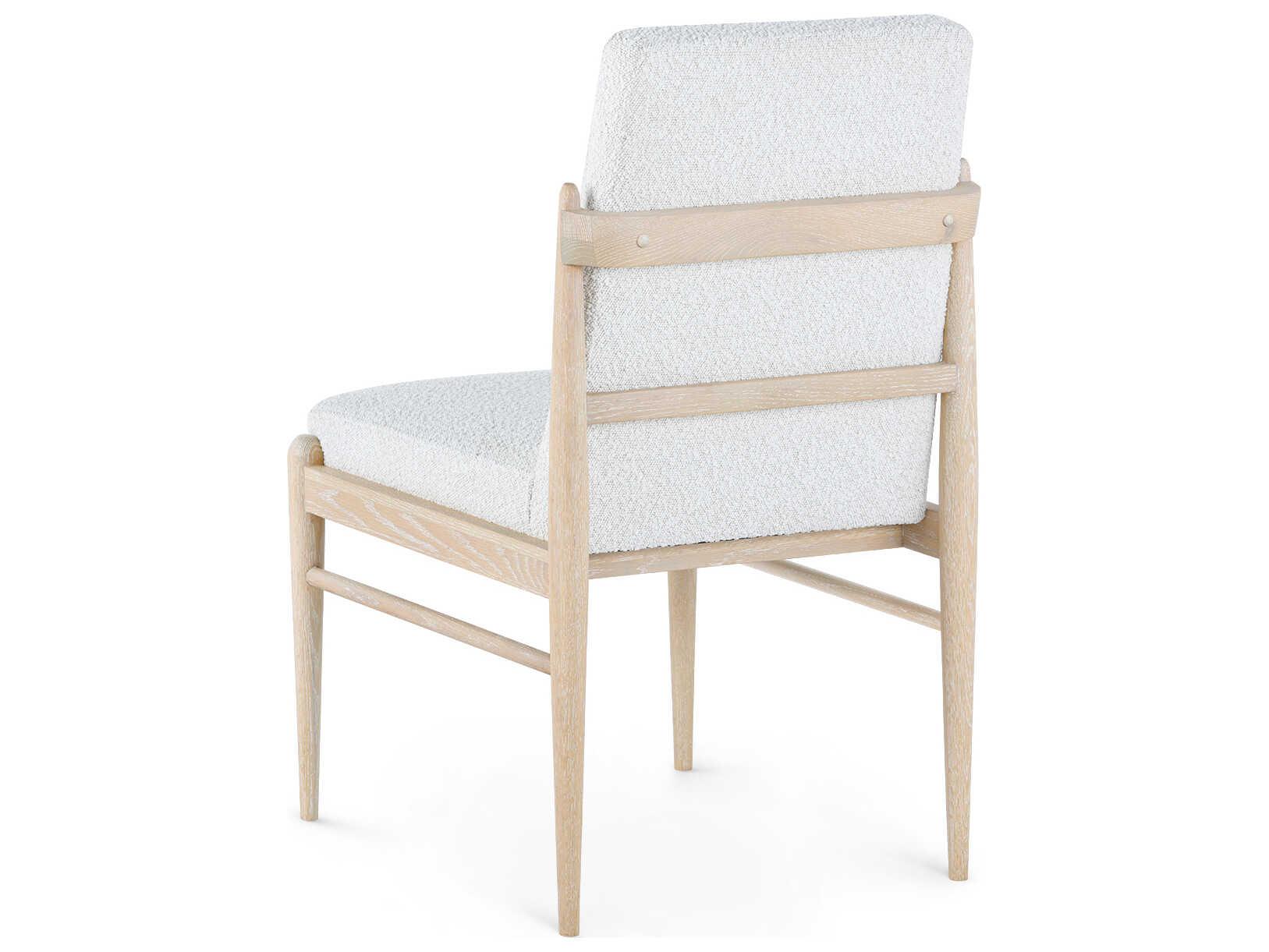 Villa & House Everett Oak Wood Beige Upholstered Armless Dining Chair