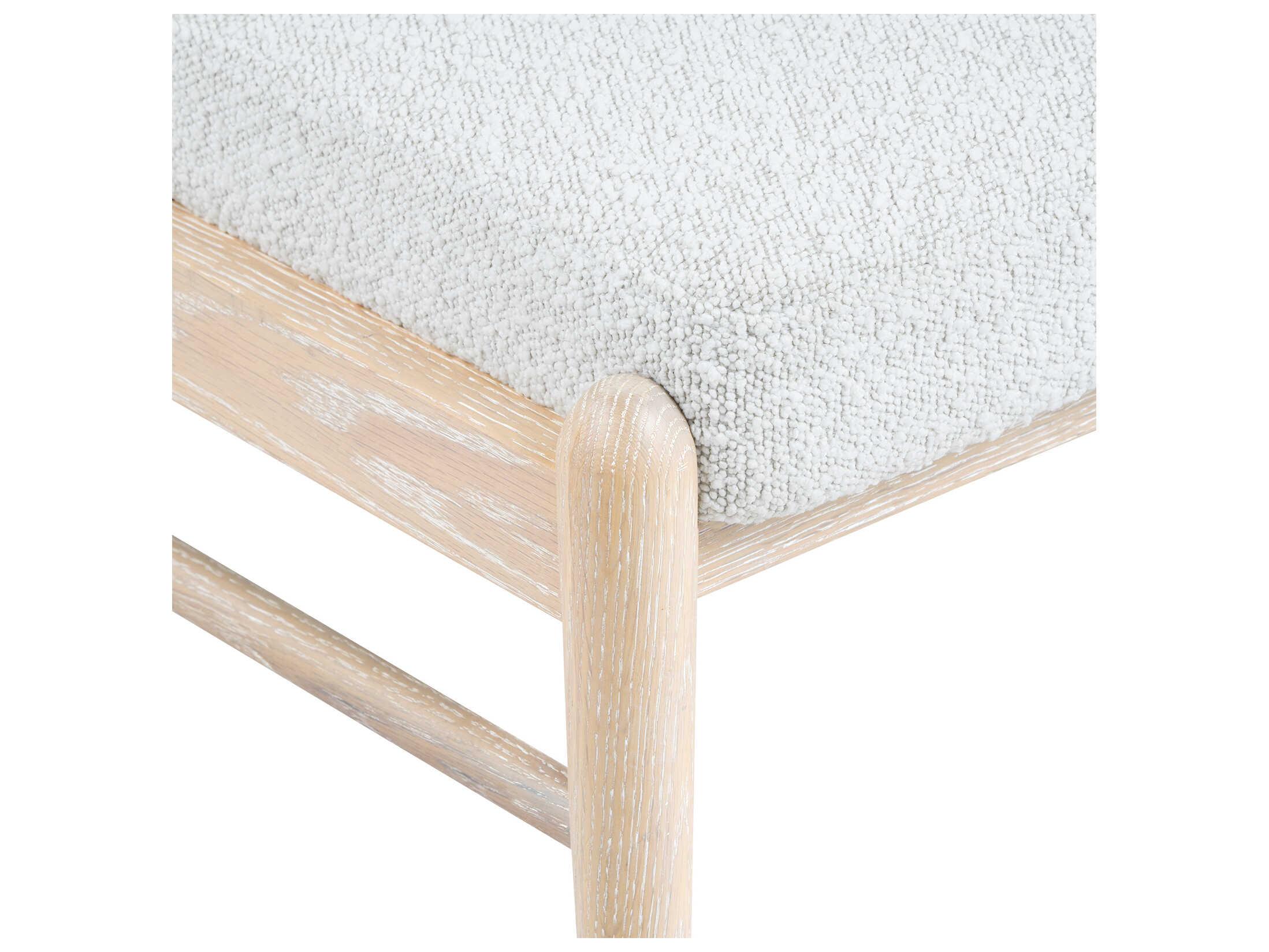 Villa & House Everett Oak Wood Beige Upholstered Armless Dining Chair