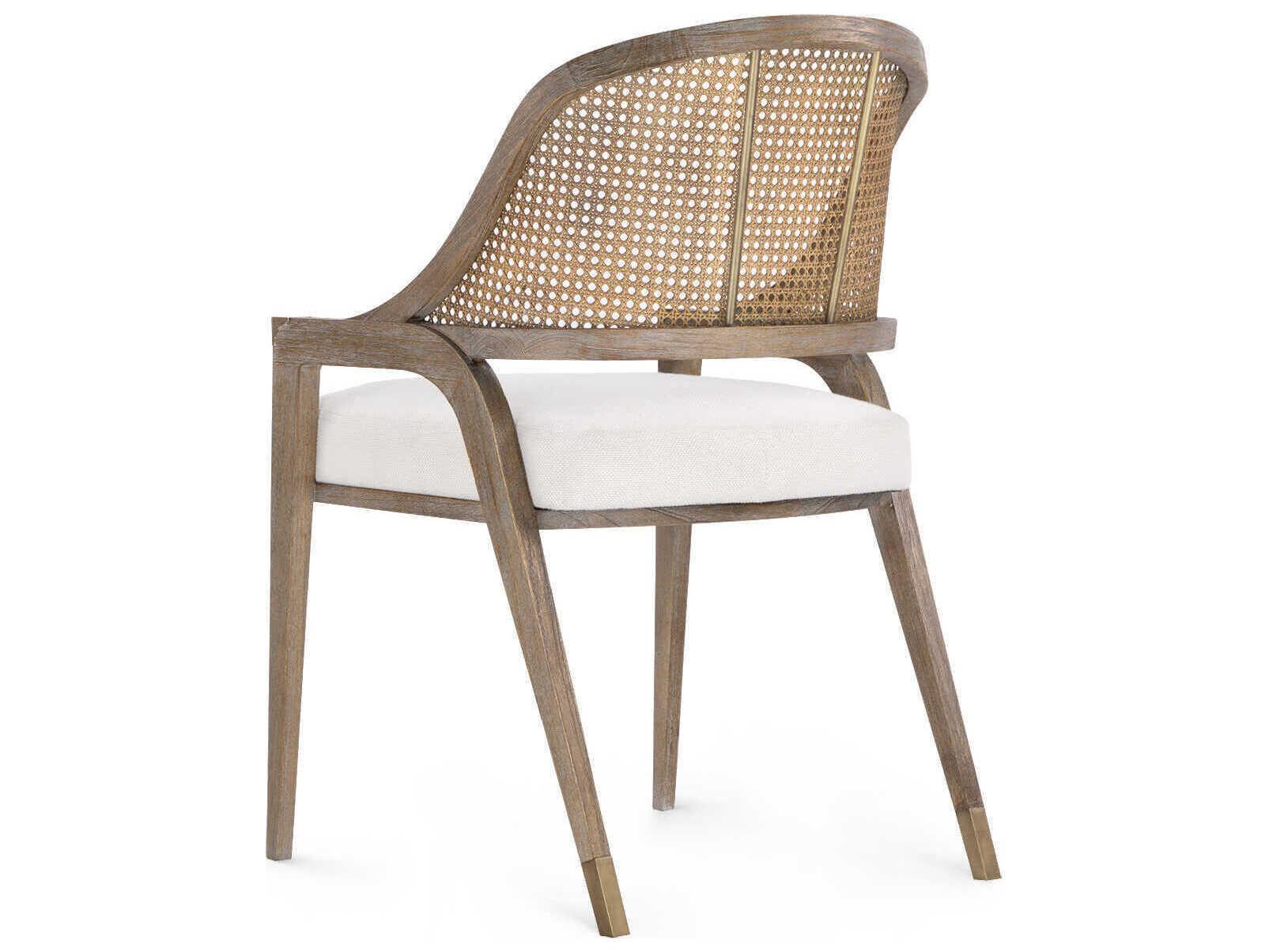 Villa & House Mahogany Wood Natural Upholstered Arm Dining Chair