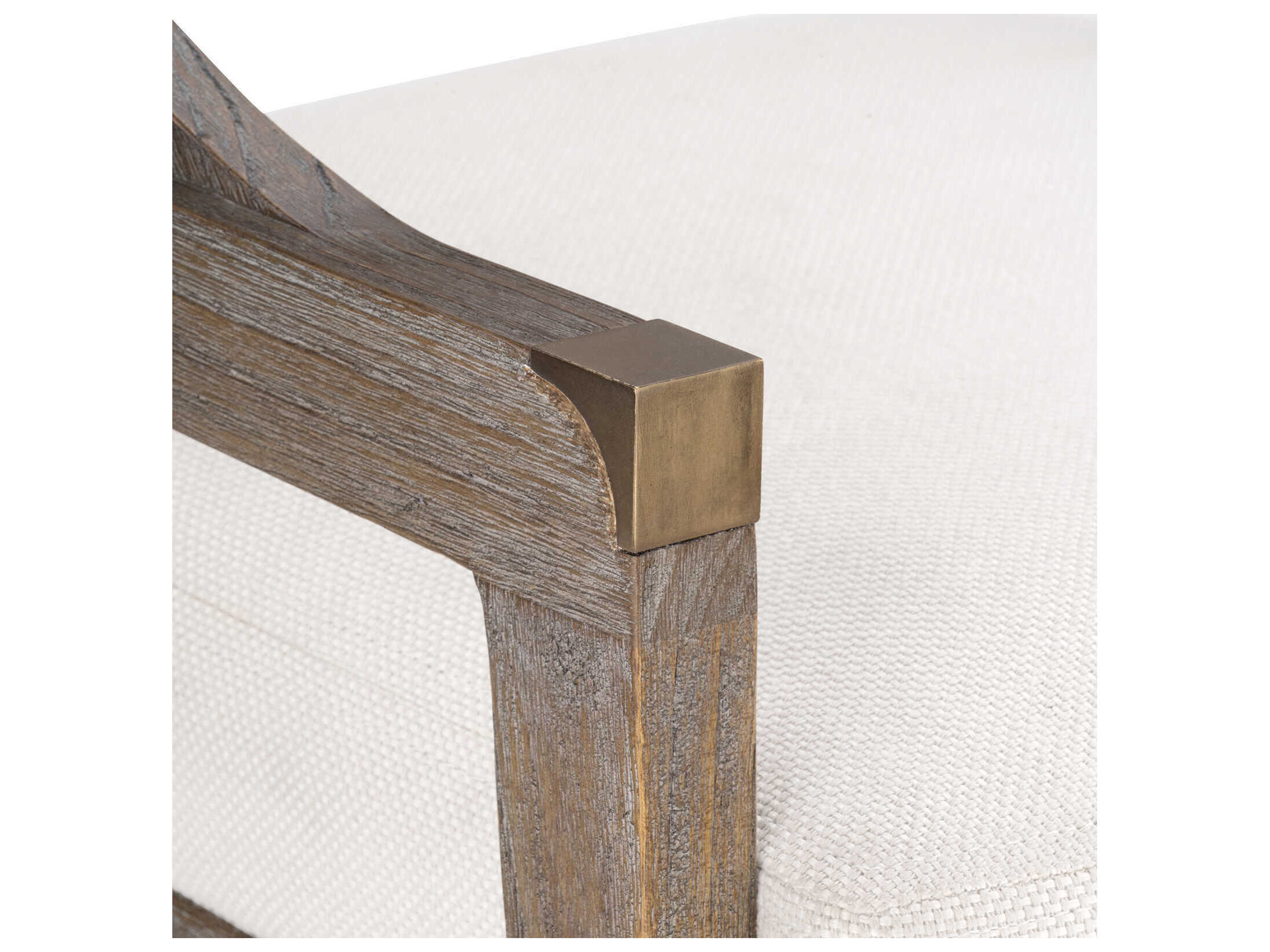 Villa & House Mahogany Wood Natural Upholstered Arm Dining Chair