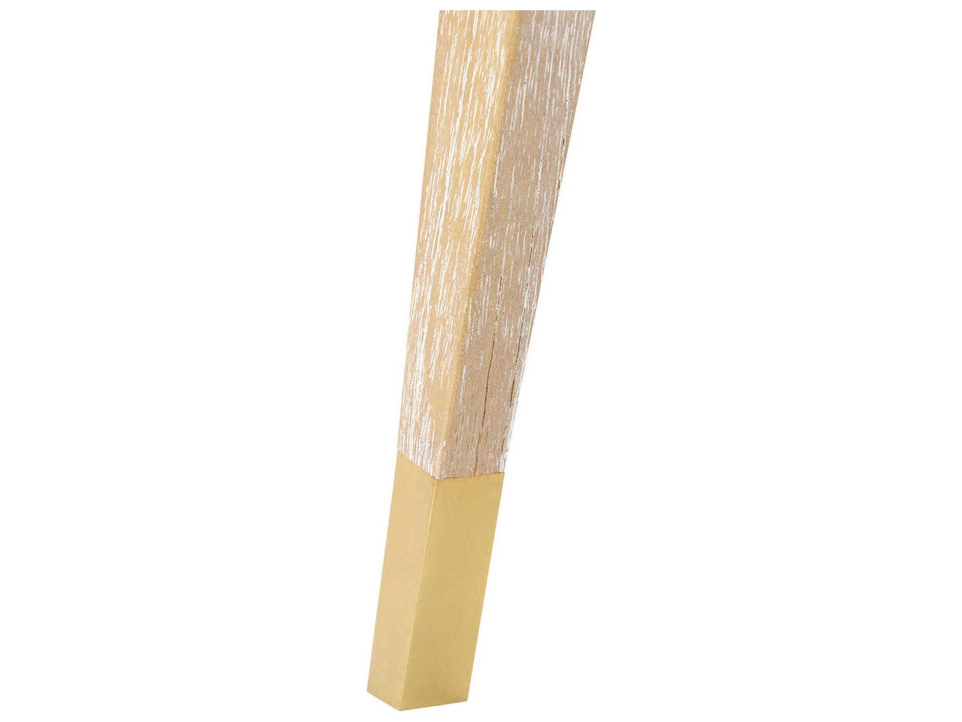 Villa & House Mahogany Wood Gold Upholstered Arm Dining Chair