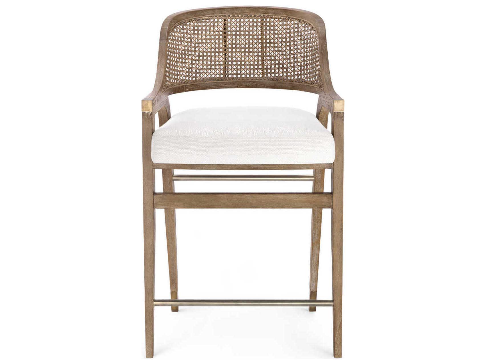 Villa & House Upholstered Mahogany Wood Driftwood Counter Stool