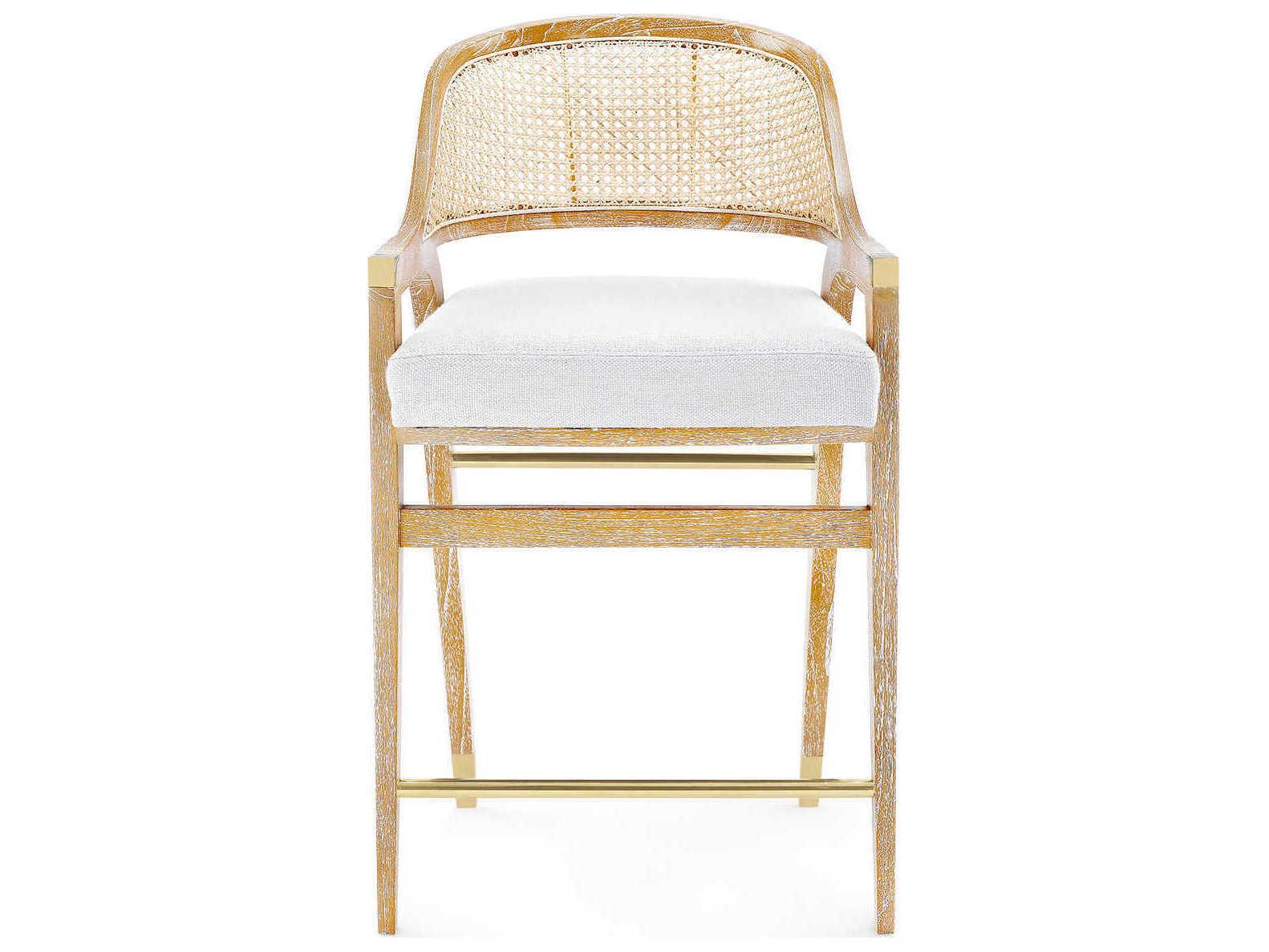 Villa & House Upholstered Mahogany Wood Natural Counter Stool