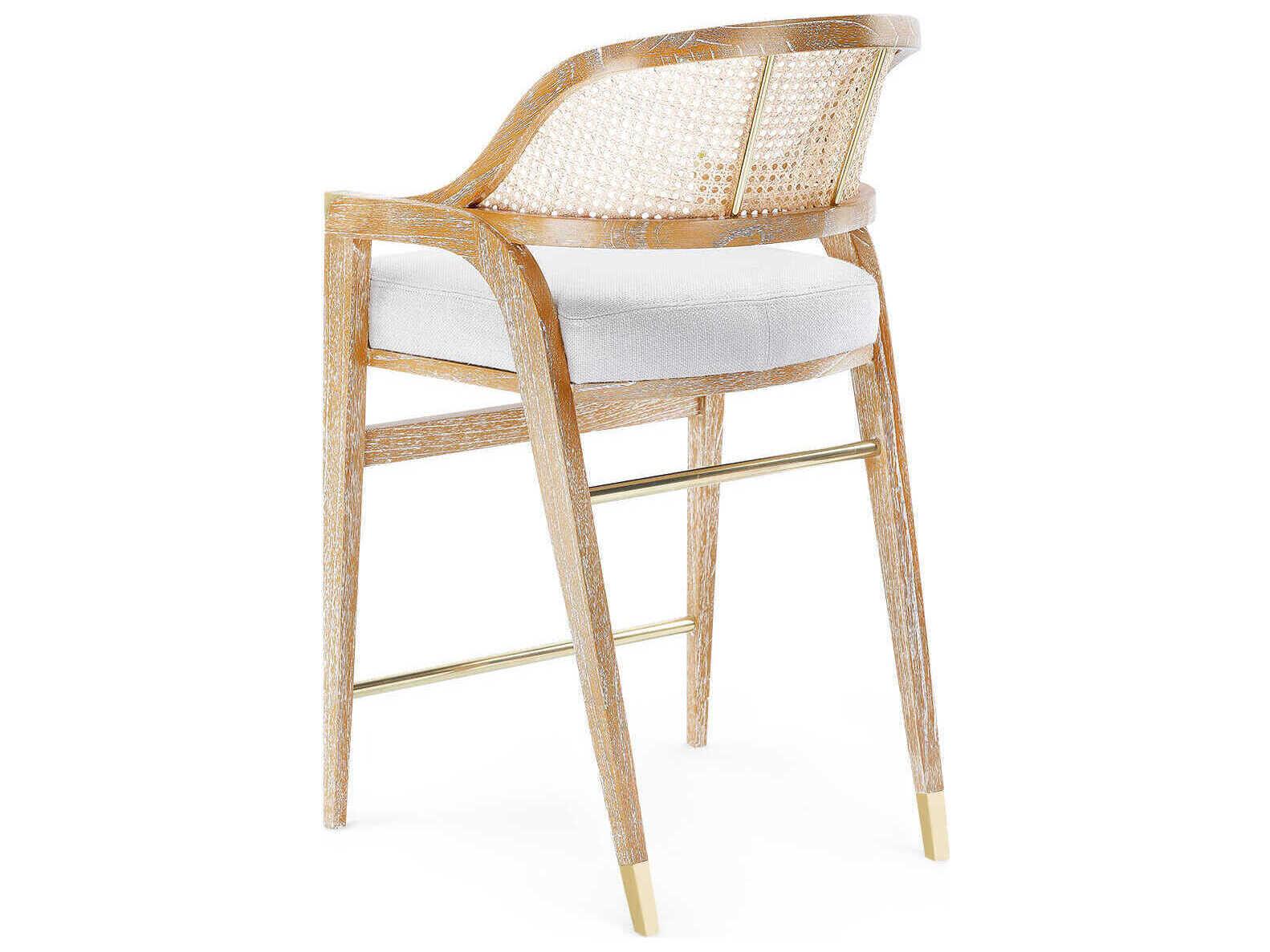 Villa & House Upholstered Mahogany Wood Natural Counter Stool