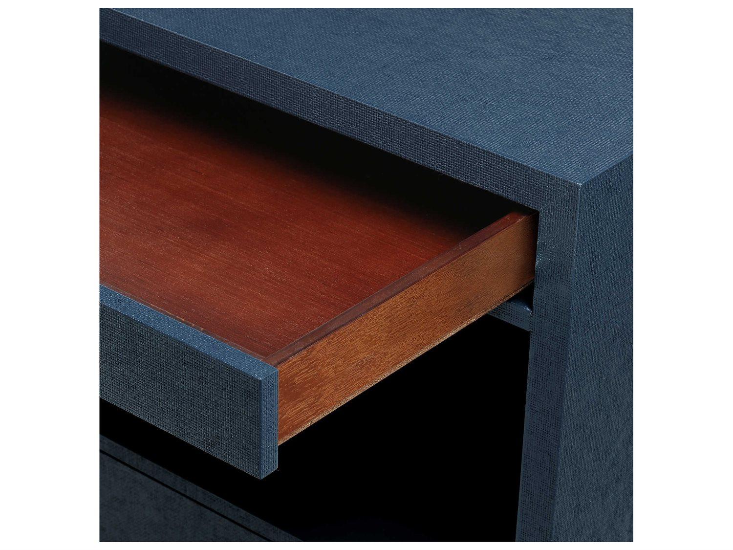 Villa & House 2-Drawers Blue Solid Wood Nightstand