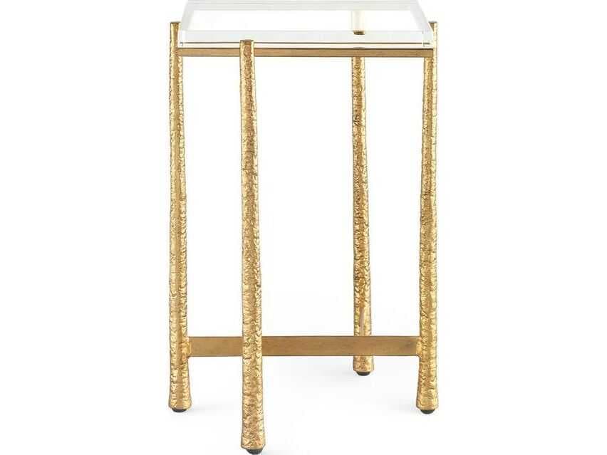 Villa & House Genesis Square Glass Gold End Table