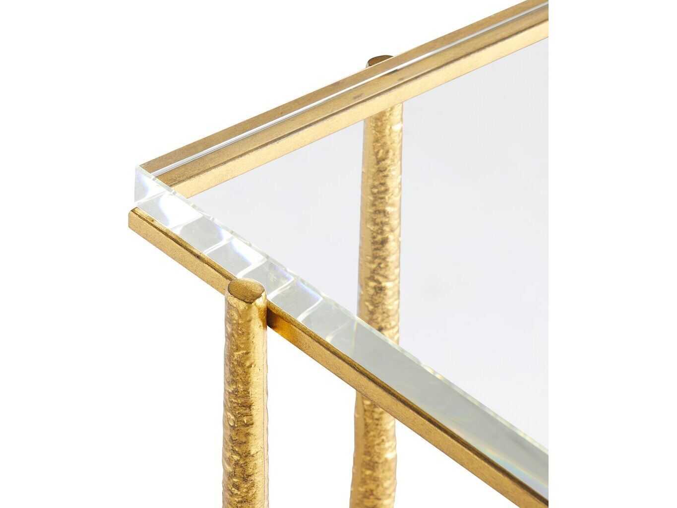 Villa & House Genesis Square Glass Gold End Table