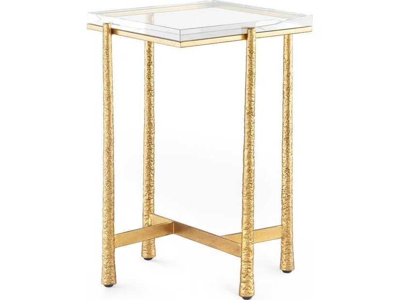 Villa & House Genesis Square Glass Gold End Table