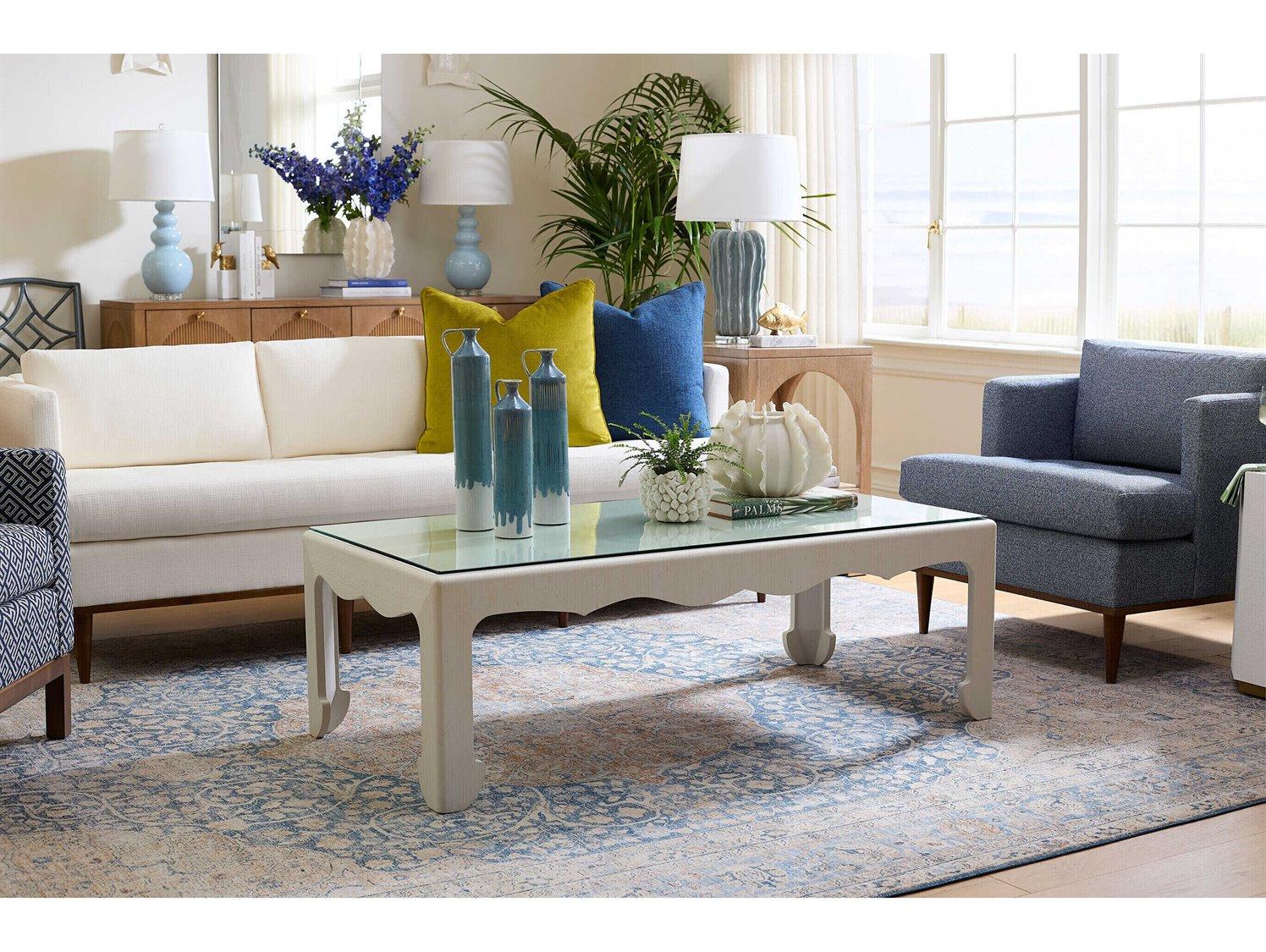 Villa & House Gianna Rectangular Sand White Coffee Table