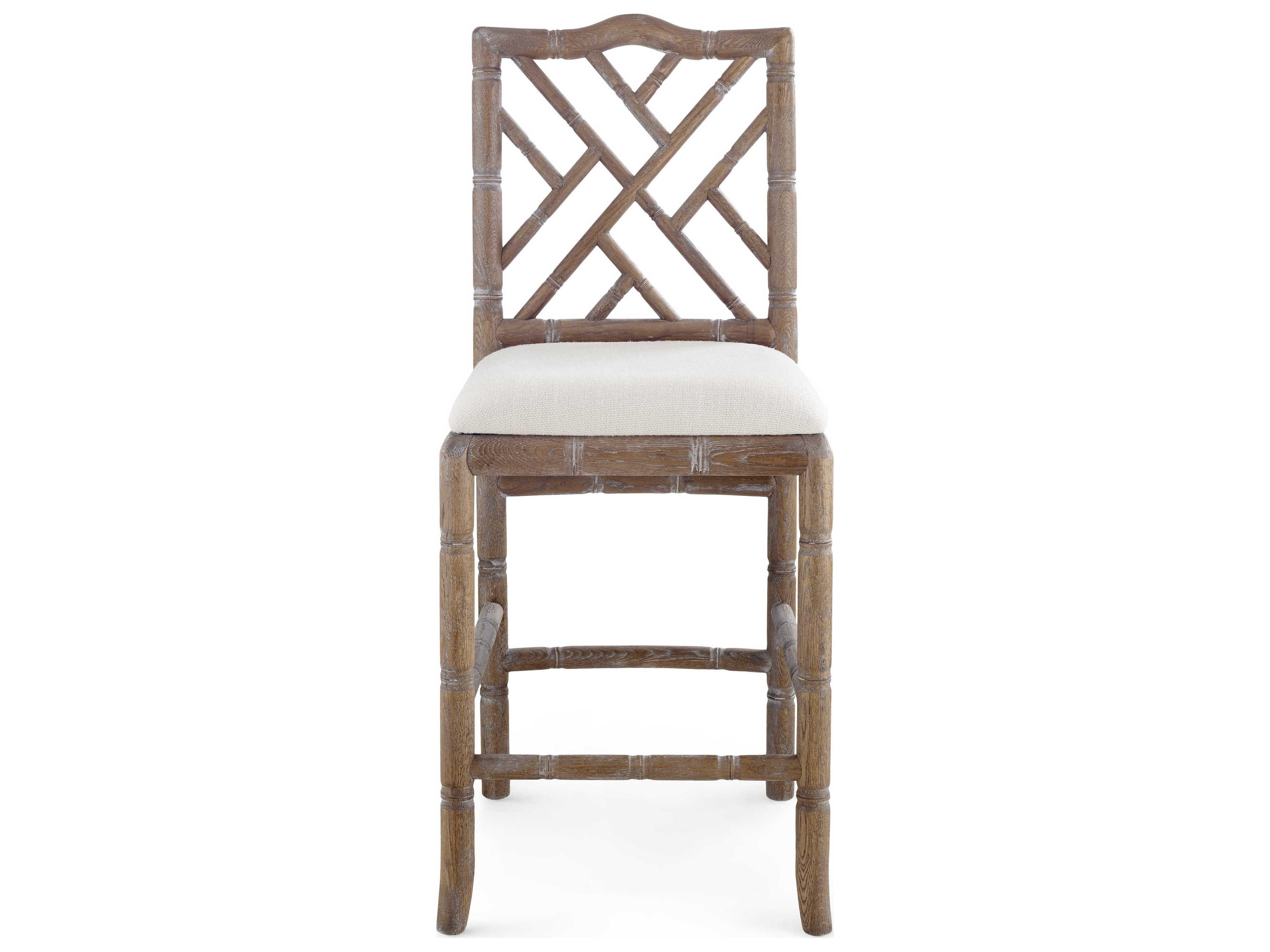 Villa & House Upholstered Oak Wood Driftwood Counter Stool