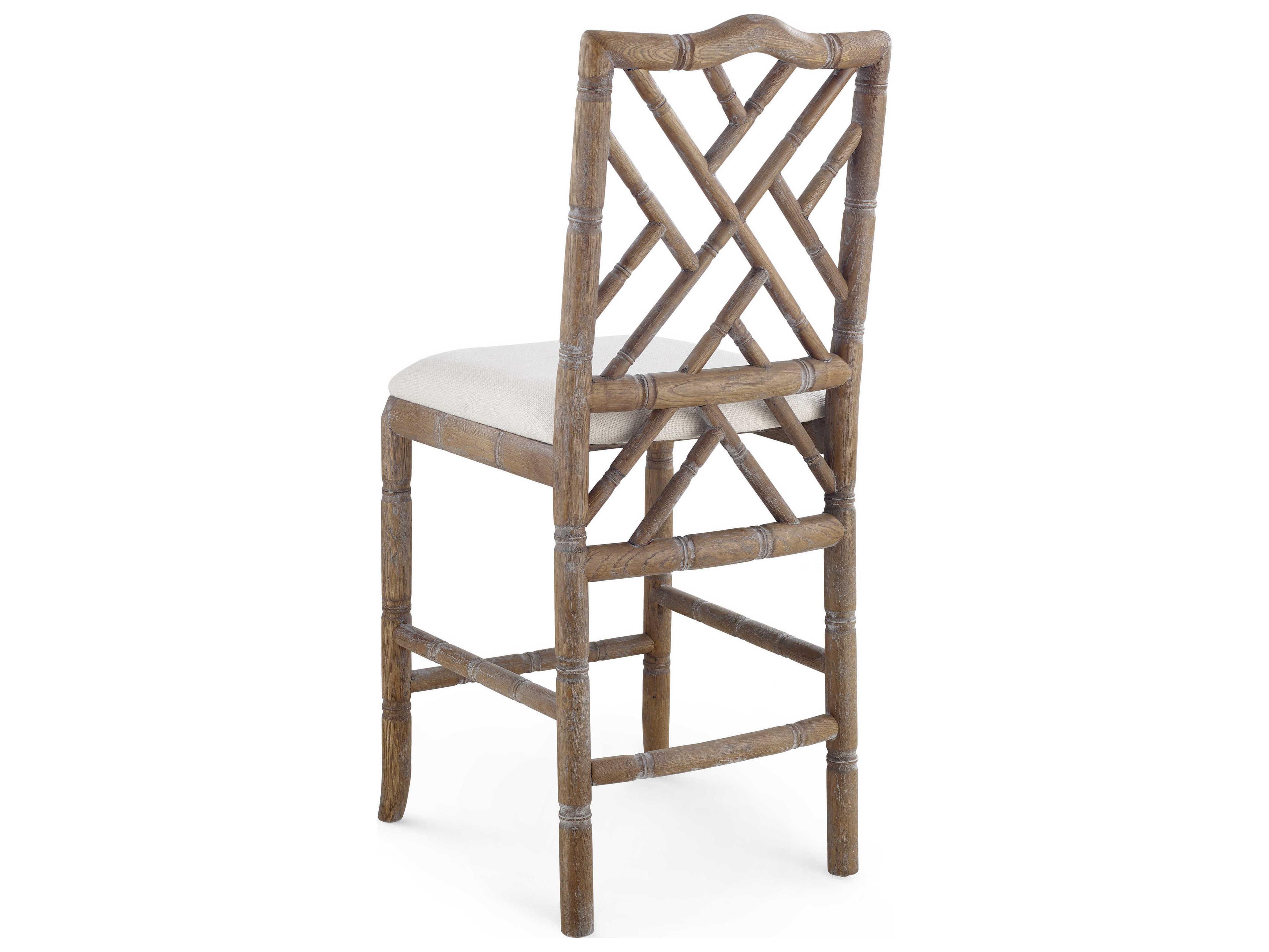 Villa & House Upholstered Oak Wood Driftwood Counter Stool