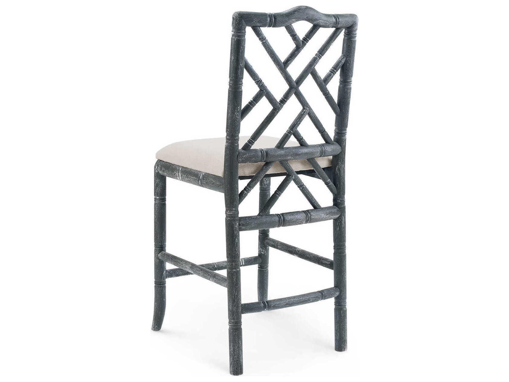 Villa & House Upholstered Oak Wood Gray Counter Stool