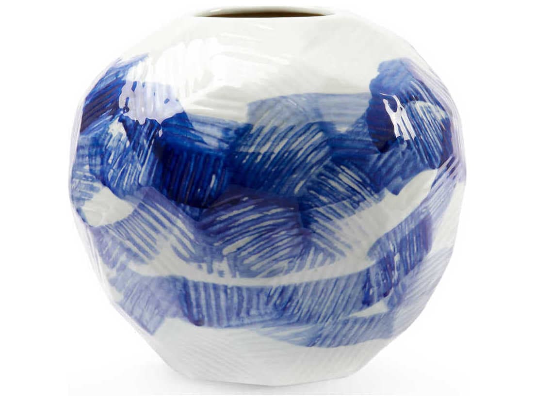 Villa & House Blue / White Hatch Vase