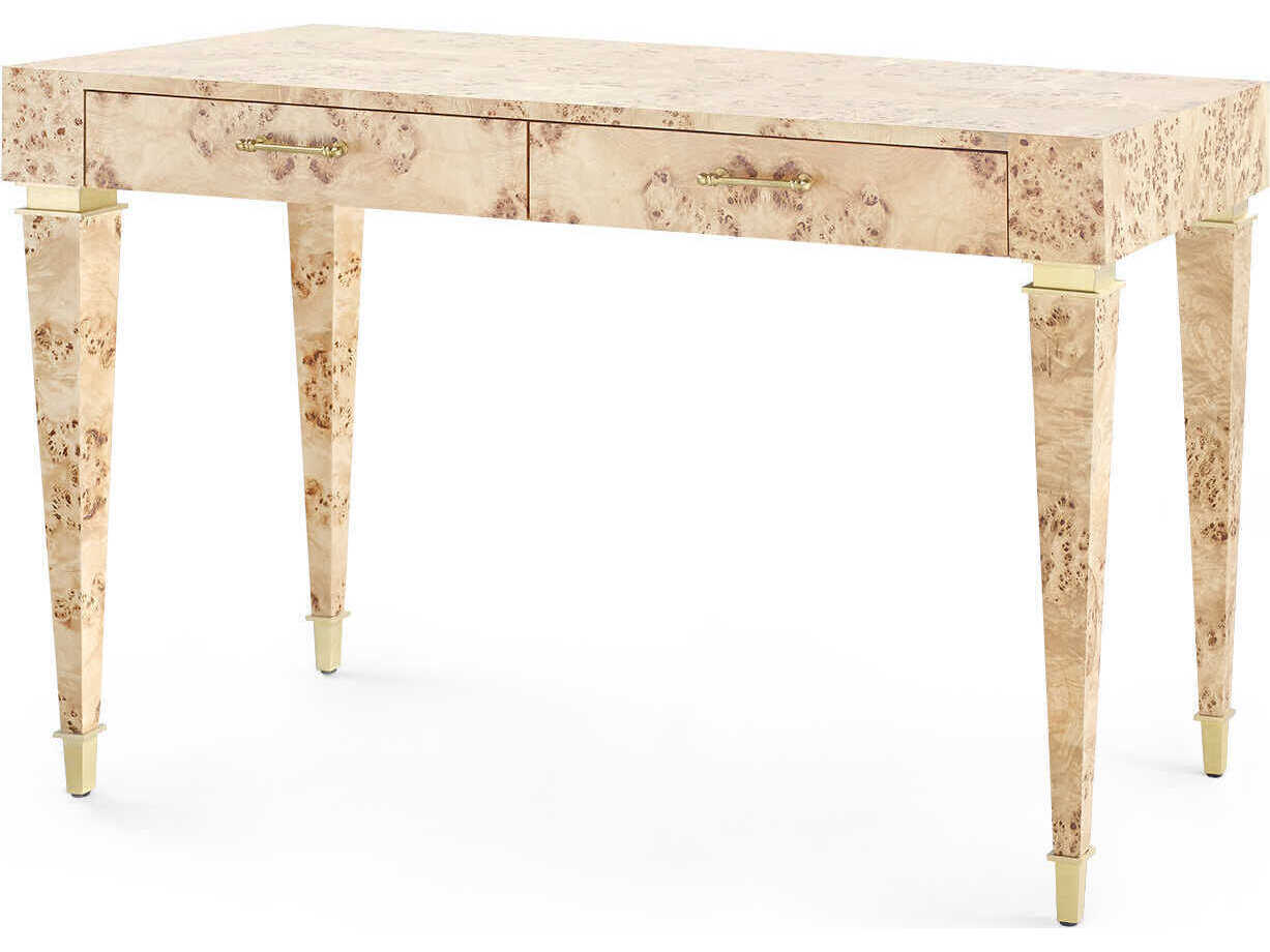 Villa & House Burl Gold Oak Wood Writing Desk
