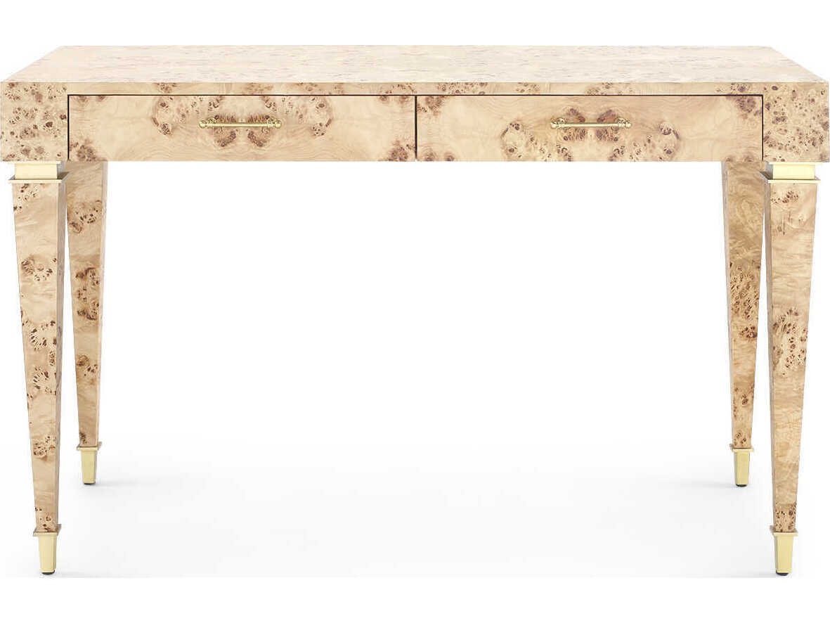 Villa & House Burl Gold Oak Wood Writing Desk