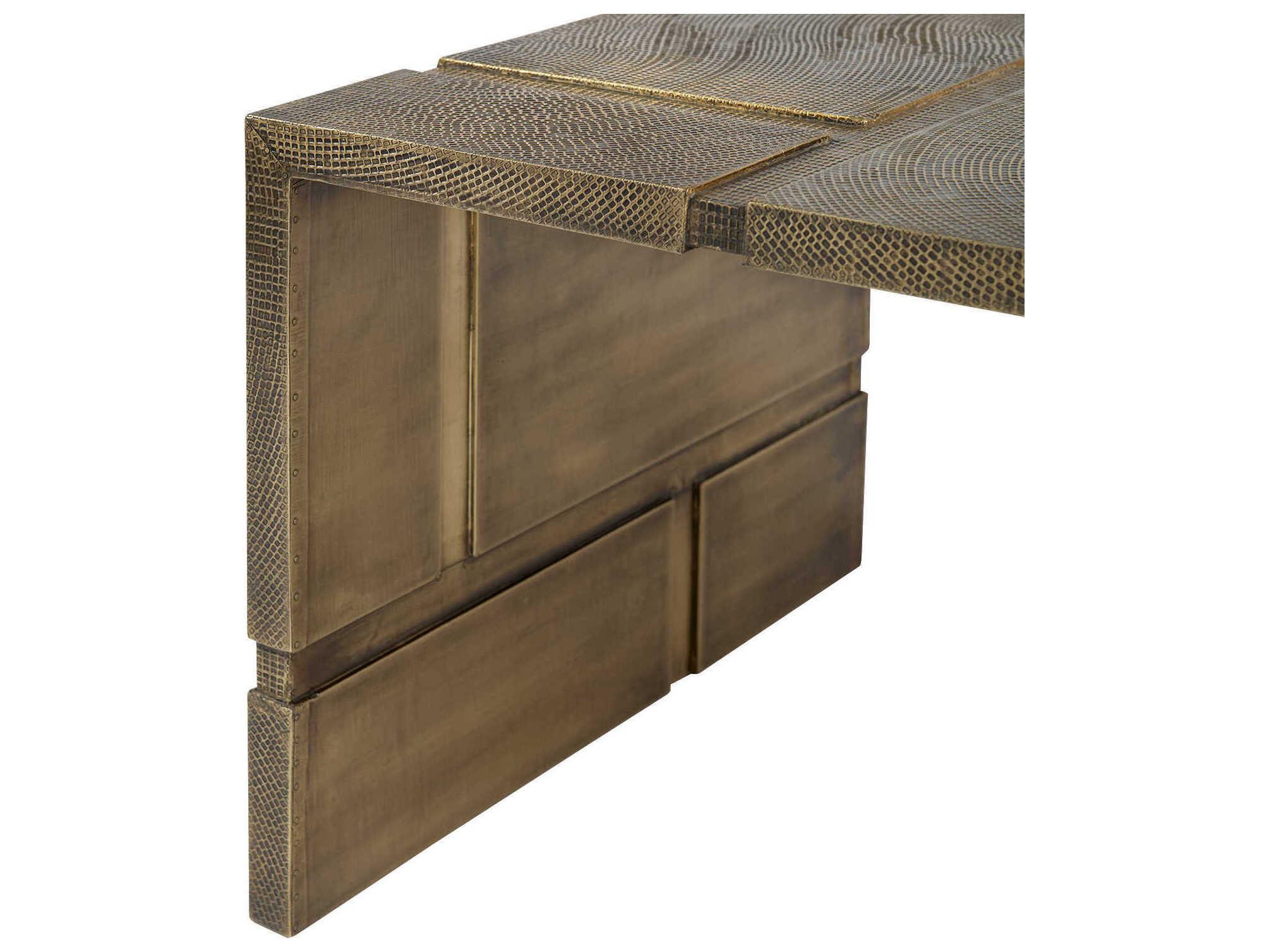 Villa & House Rectangular Metal Antique Brass Coffee Table