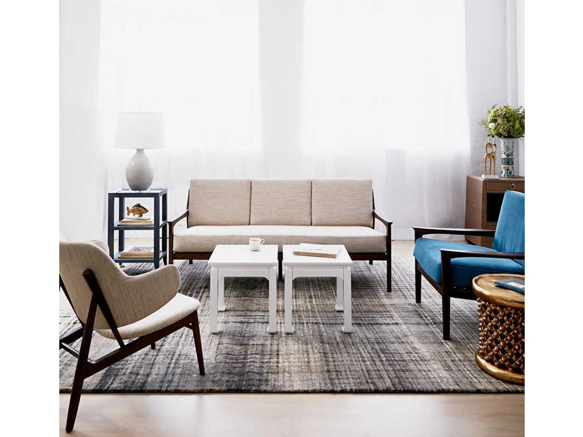 Villa & House Rectangular Wood Navy Blue End Table