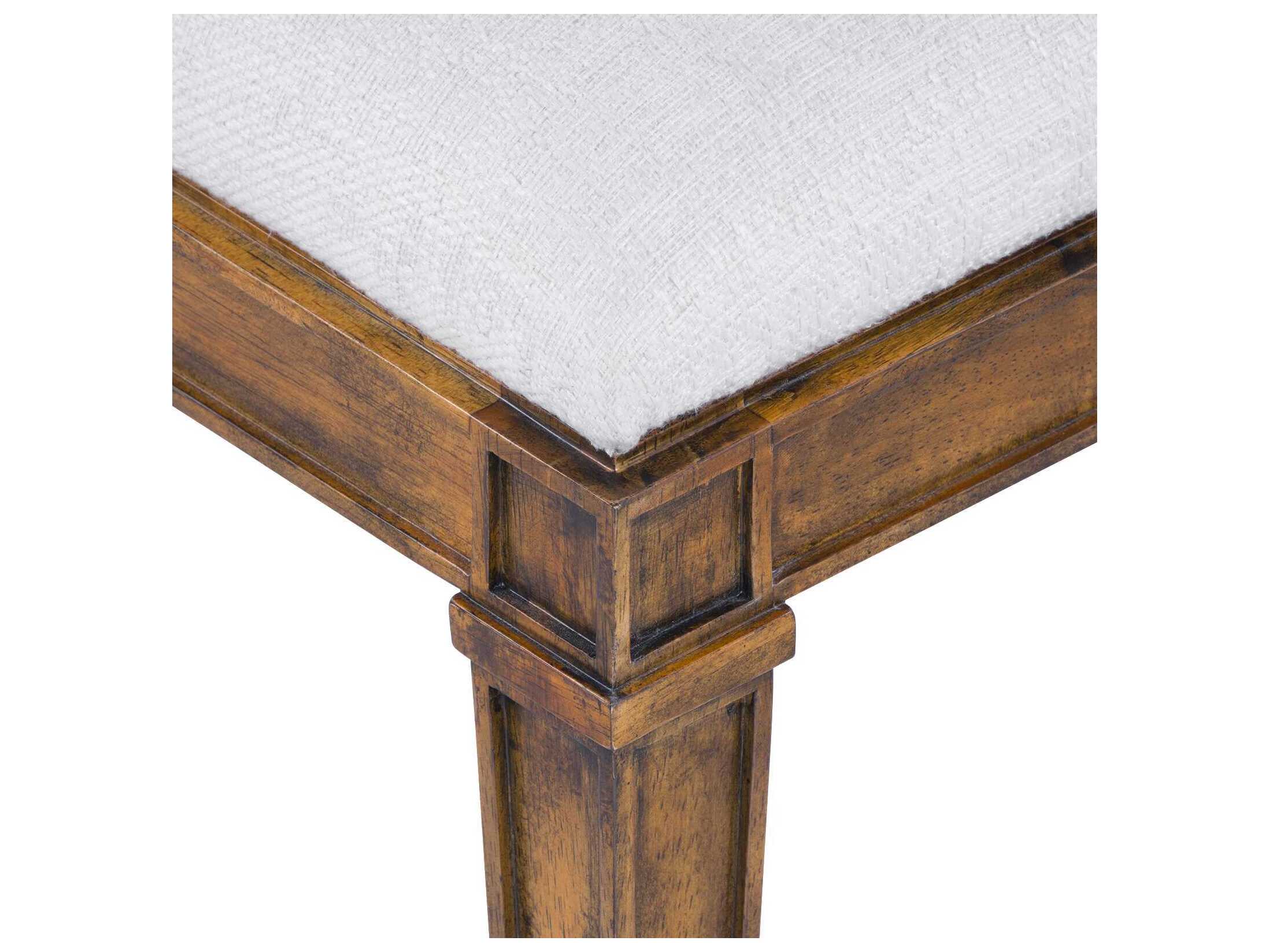 Villa & House Jackson Rubberwood Brown Upholstered Armless Dining Chair