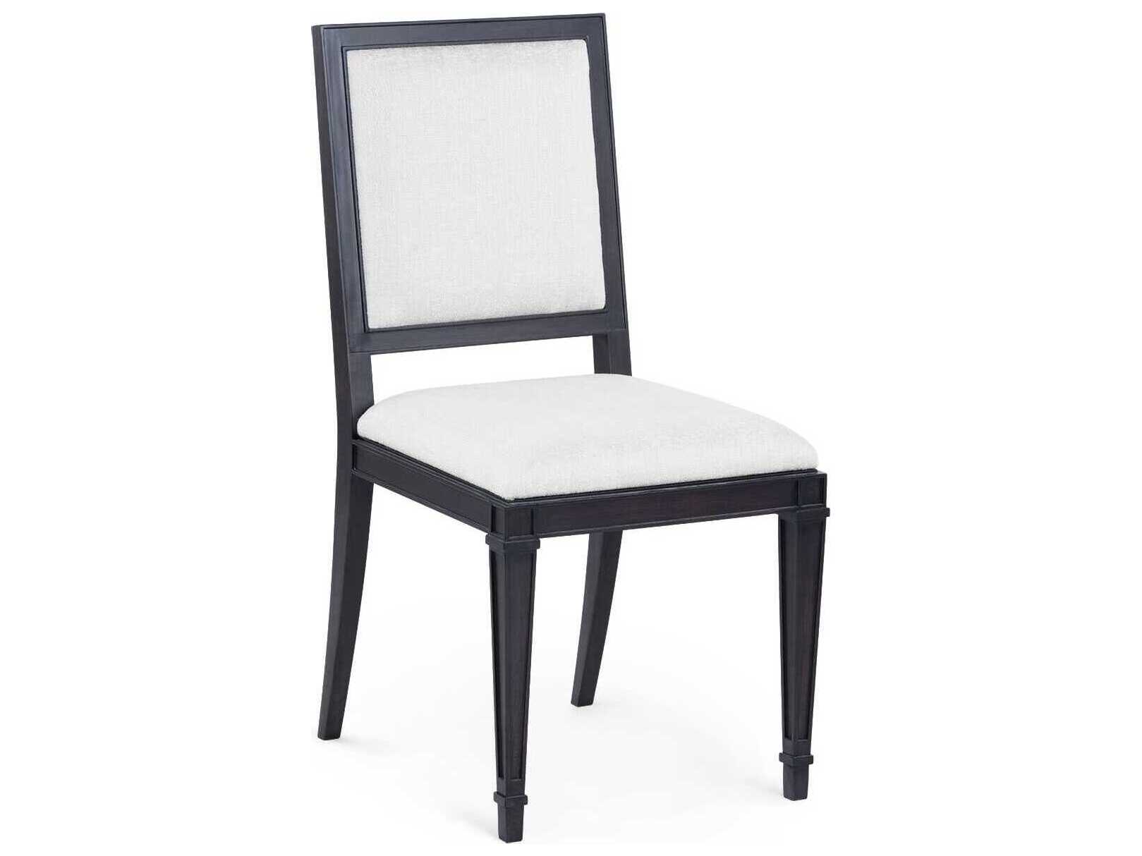 Villa & House Jackson Rubberwood Black Upholstered Armless Dining Chair