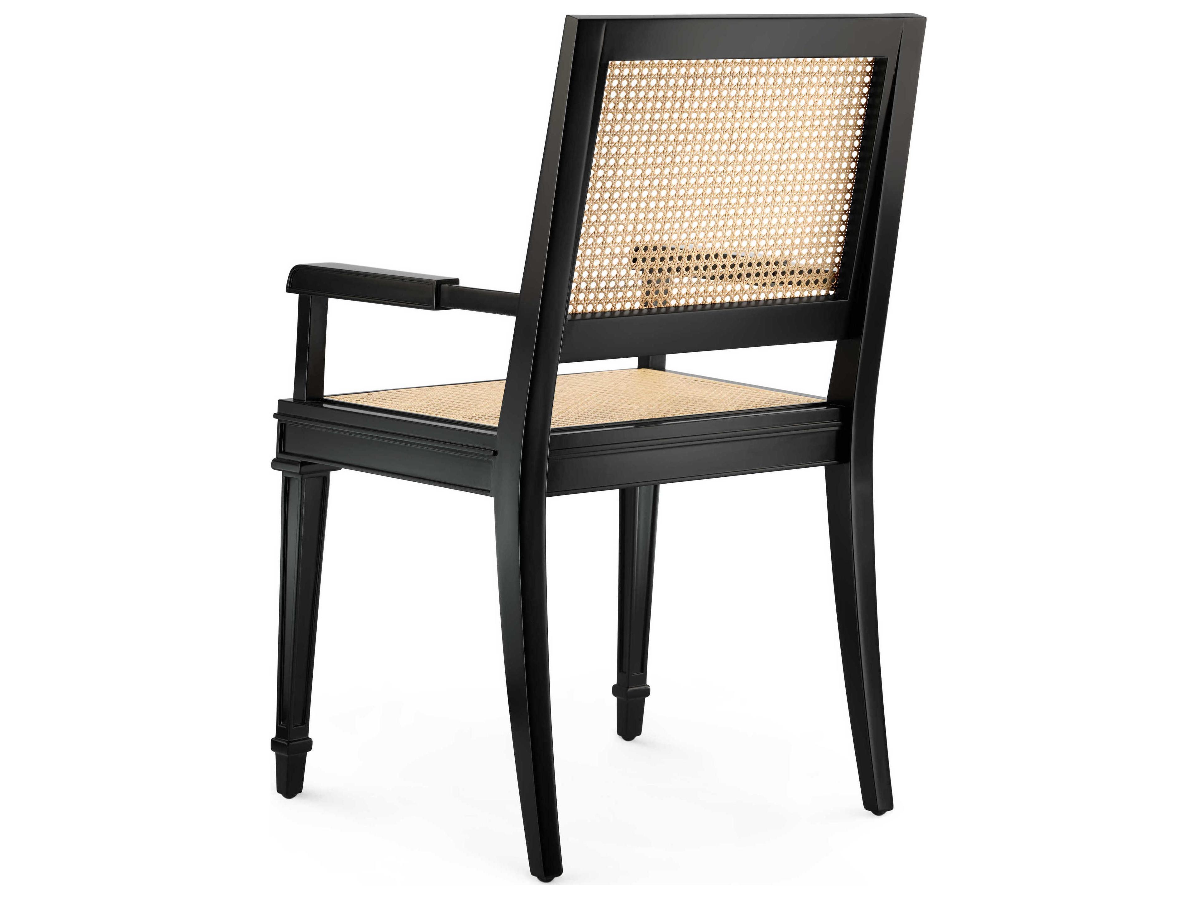 Villa & House Mahogany Wood Black Arm Dining Chair