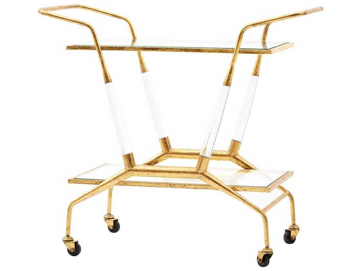 Villa & House Glass Gold Leaf Bar Cart