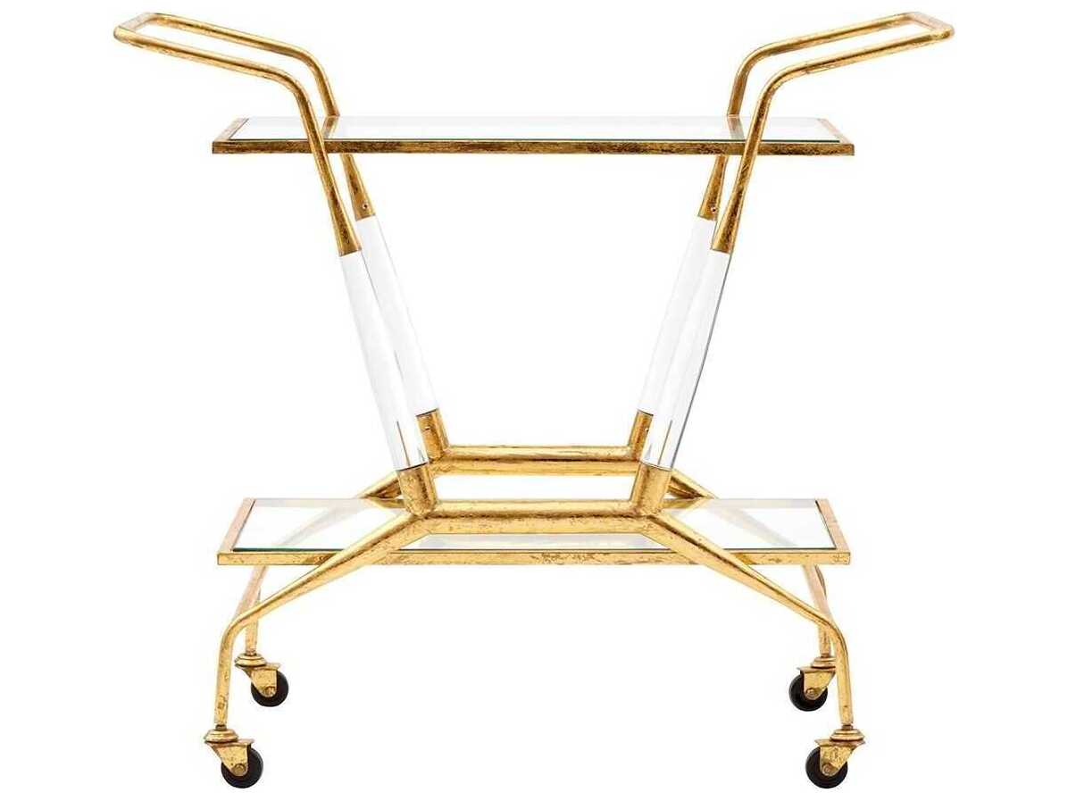 Villa & House Glass Gold Leaf Bar Cart