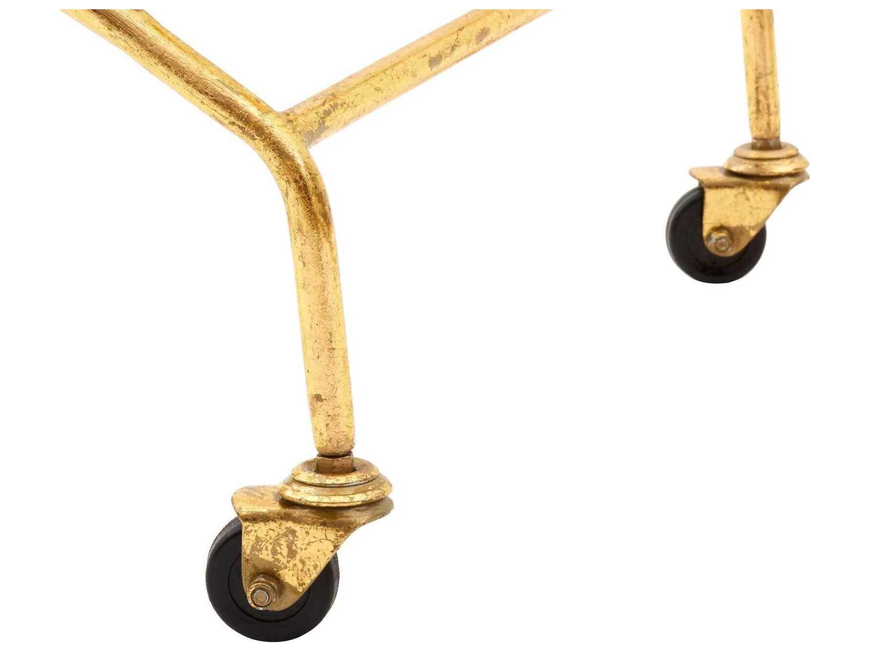 Villa & House Glass Gold Leaf Bar Cart