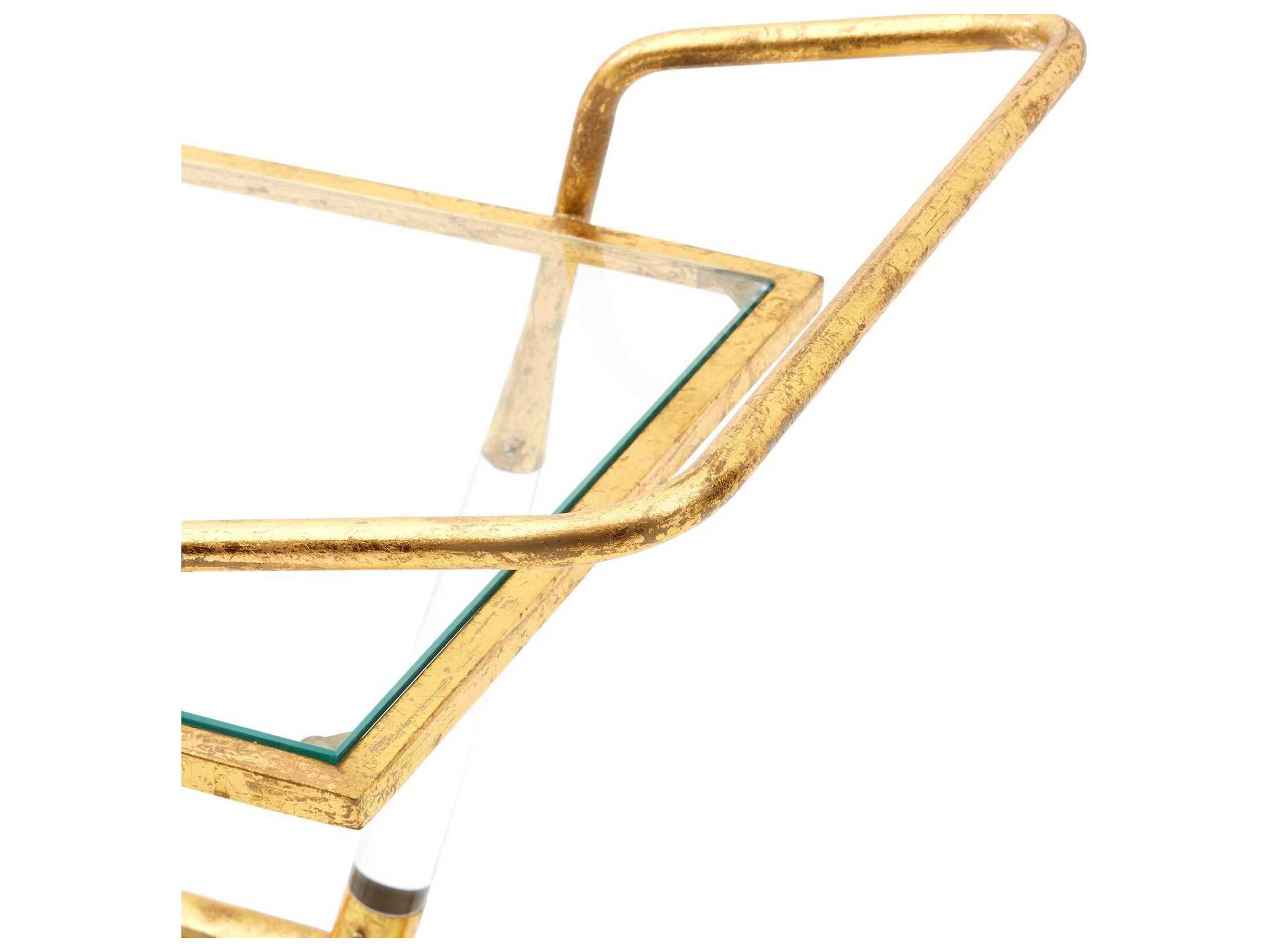 Villa & House Glass Gold Leaf Bar Cart