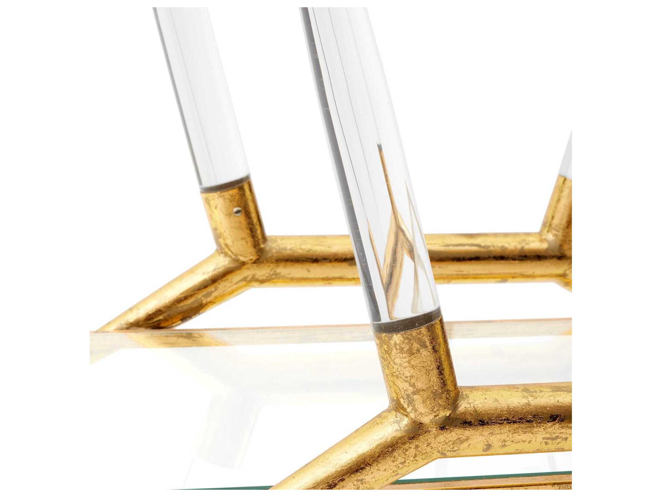 Villa & House Glass Gold Leaf Bar Cart