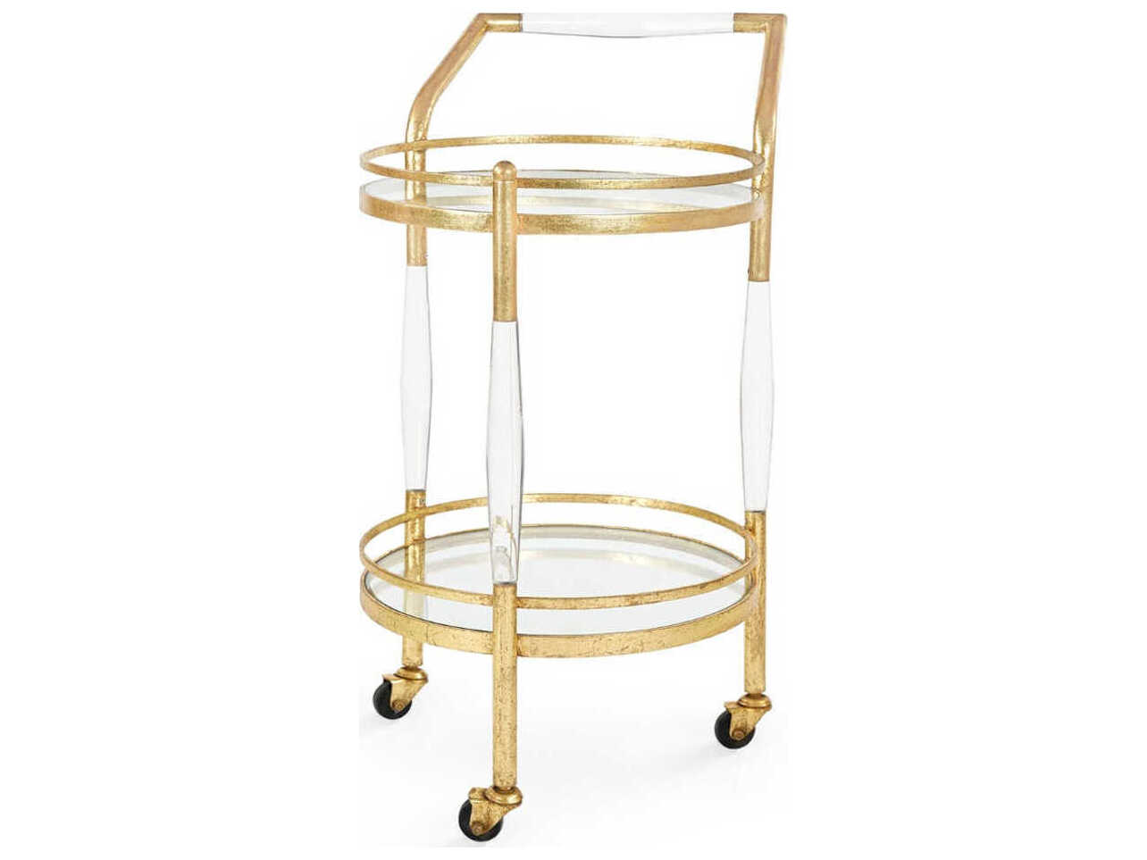 Villa & House June Glass Gold Leaf Bar Cart