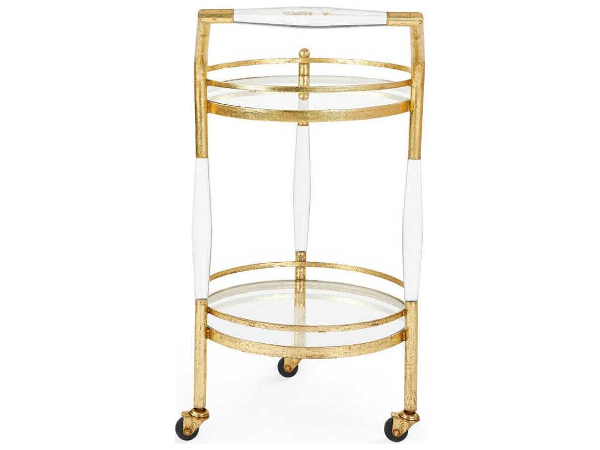 Villa & House June Glass Gold Leaf Bar Cart