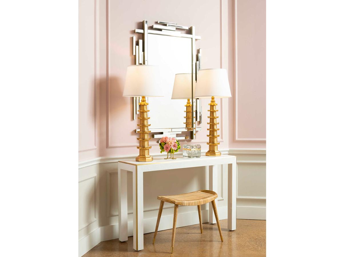 Villa & House Natural Brown Gold Accent Stool