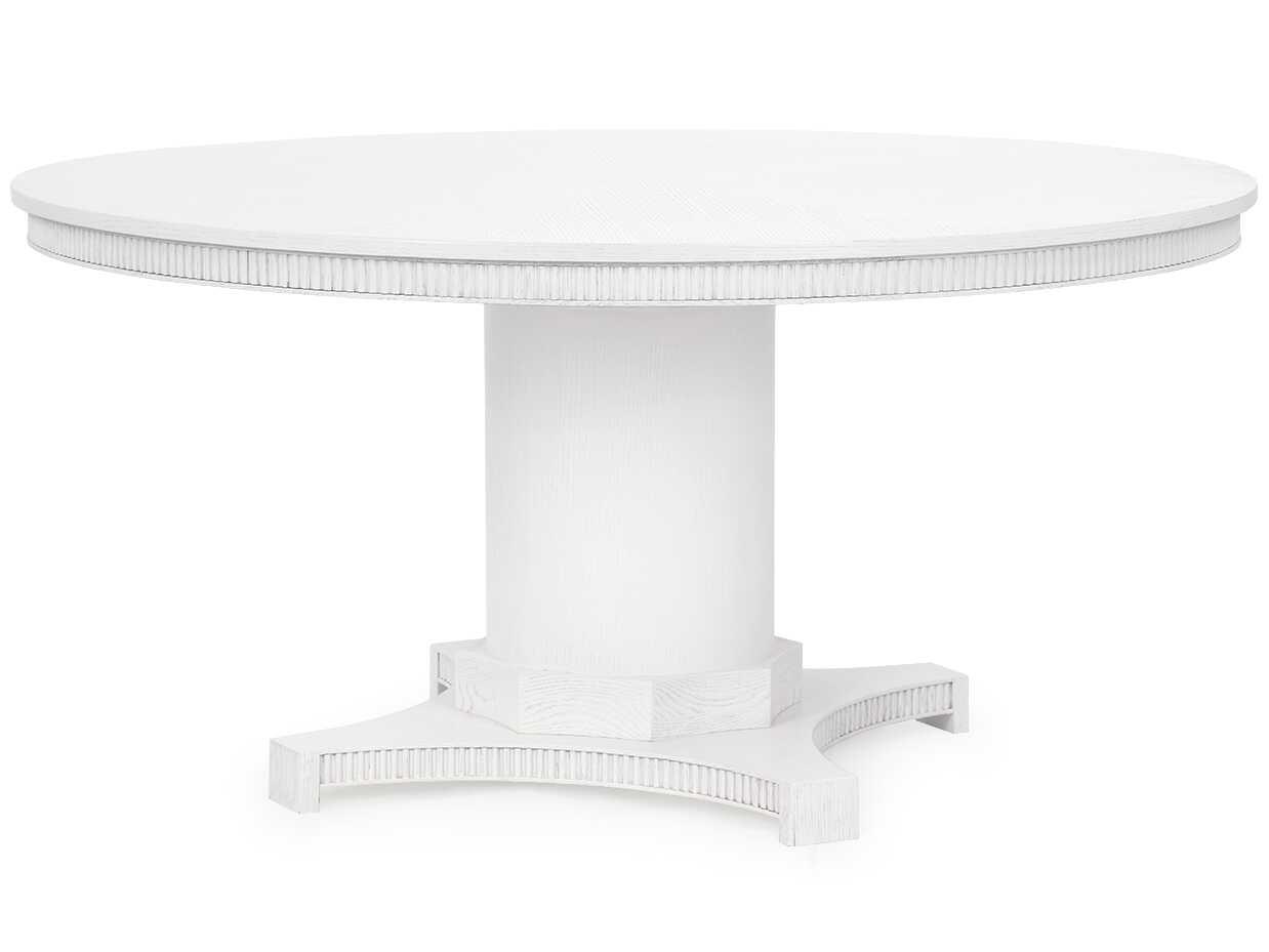 Villa & House Kinsley Round Wood Glazed Whisper White Dining Table