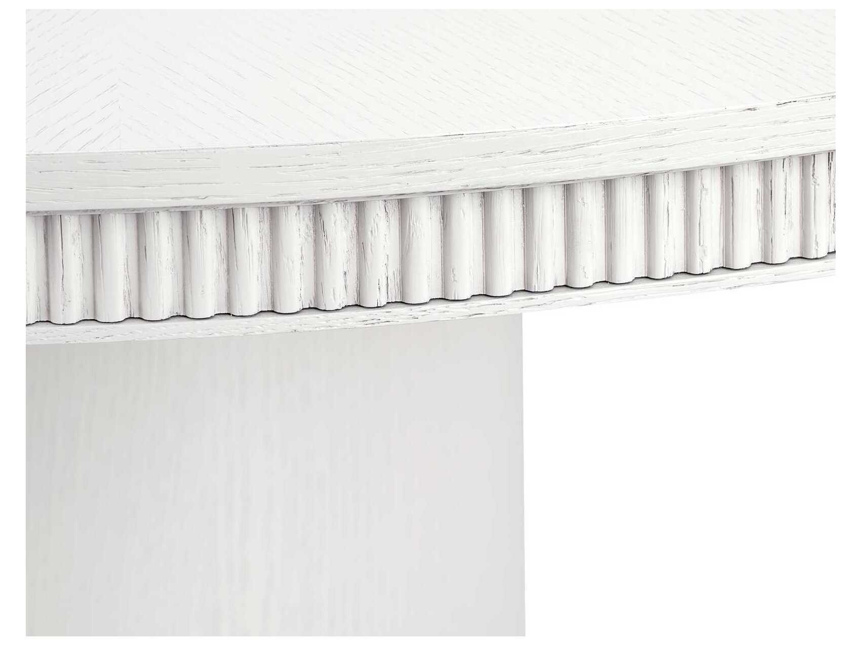 Villa & House Kinsley Round Wood Glazed Whisper White Dining Table