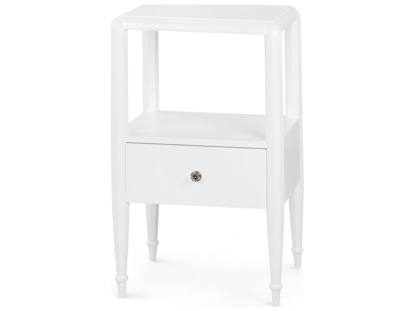 Villa & House Lilian 1-Drawer White Nightstand