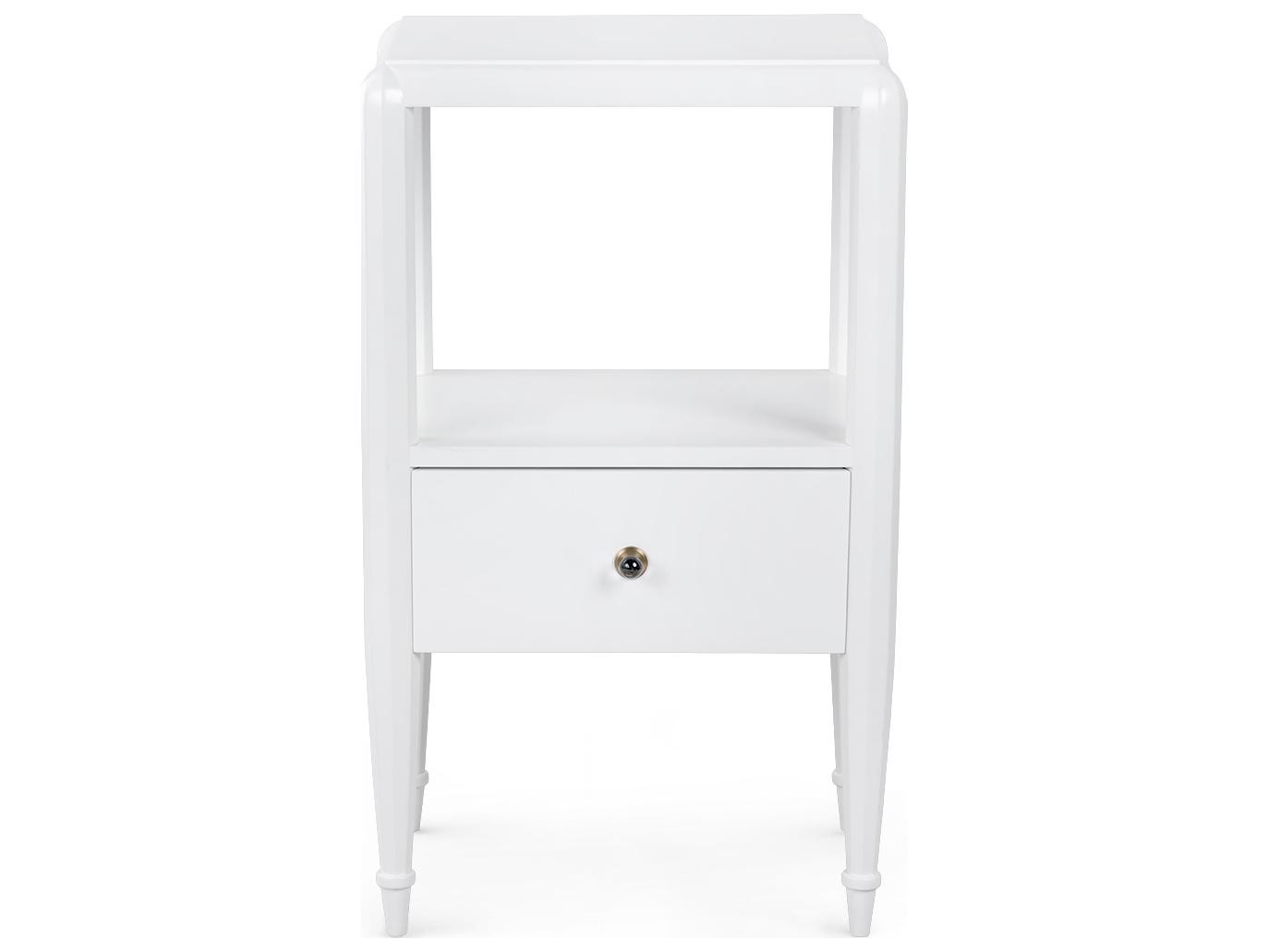 Villa & House Lilian 1-Drawer White Nightstand