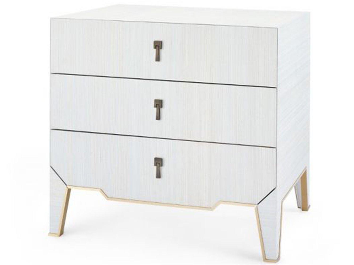 Villa & House 3-Drawers Gold Nightstand