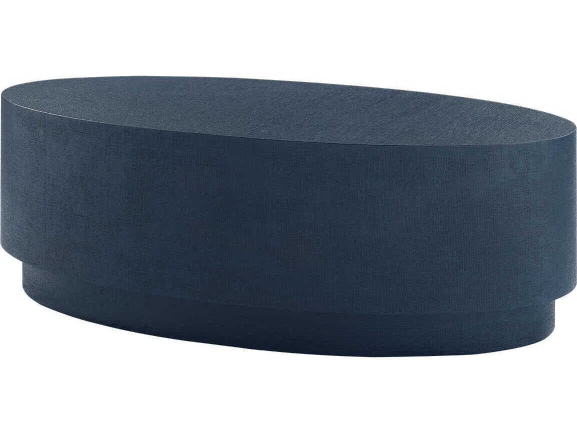 Villa & House Oval Fabric Blue Steel Coffee Table
